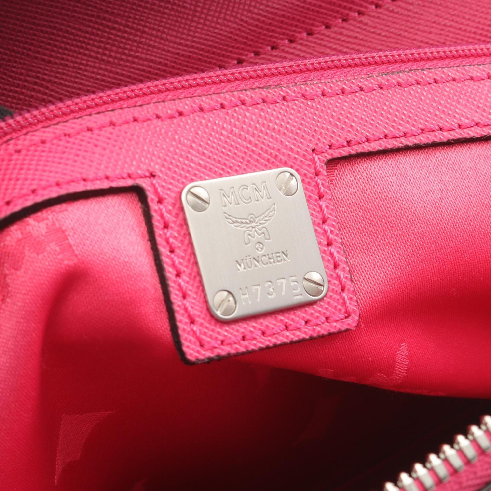 Mcm Pink Leather Handbag Tote Bag (Pre-Owned)