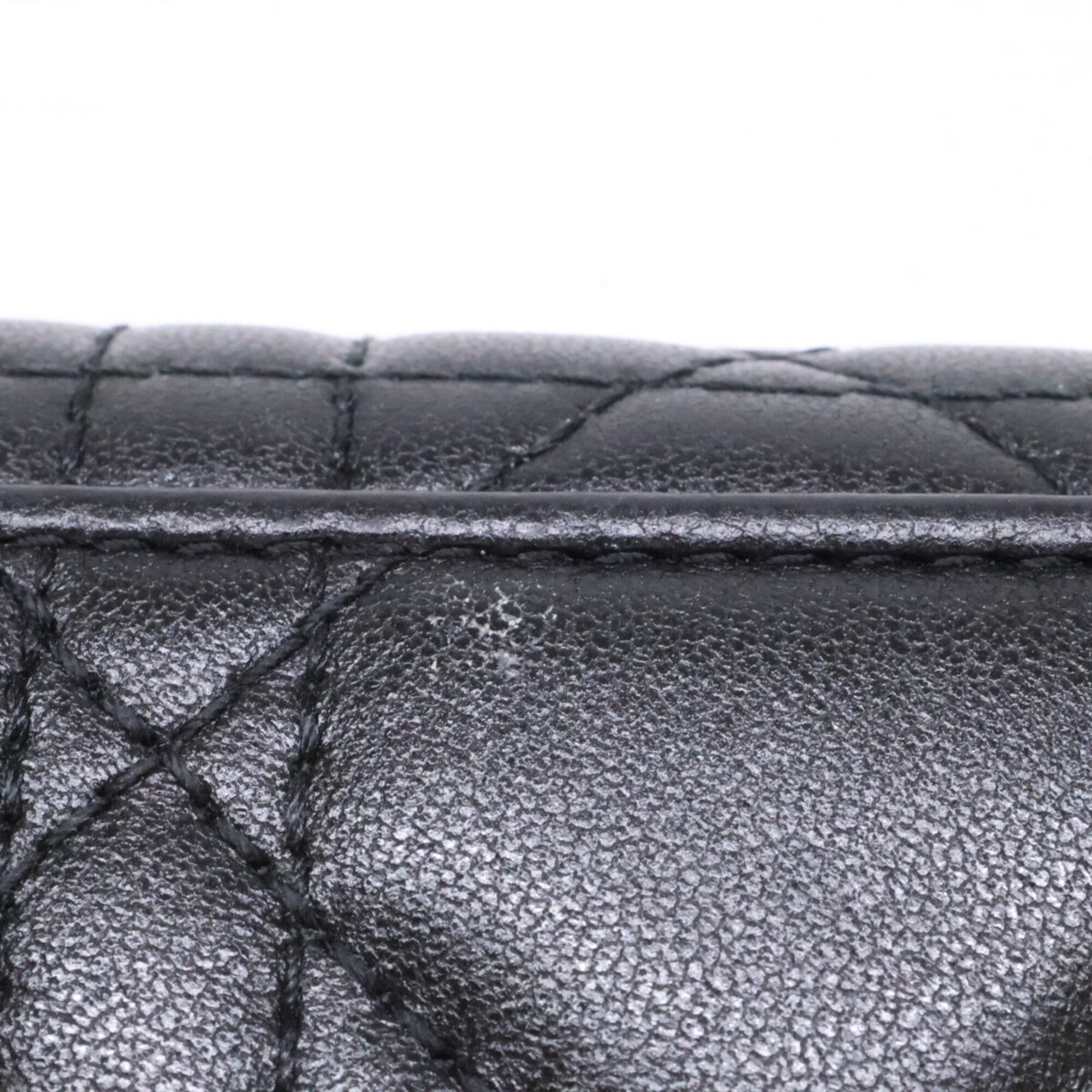 Christian Dior Black Leather Wallet (Tri-Fold) (Pre-Owned)