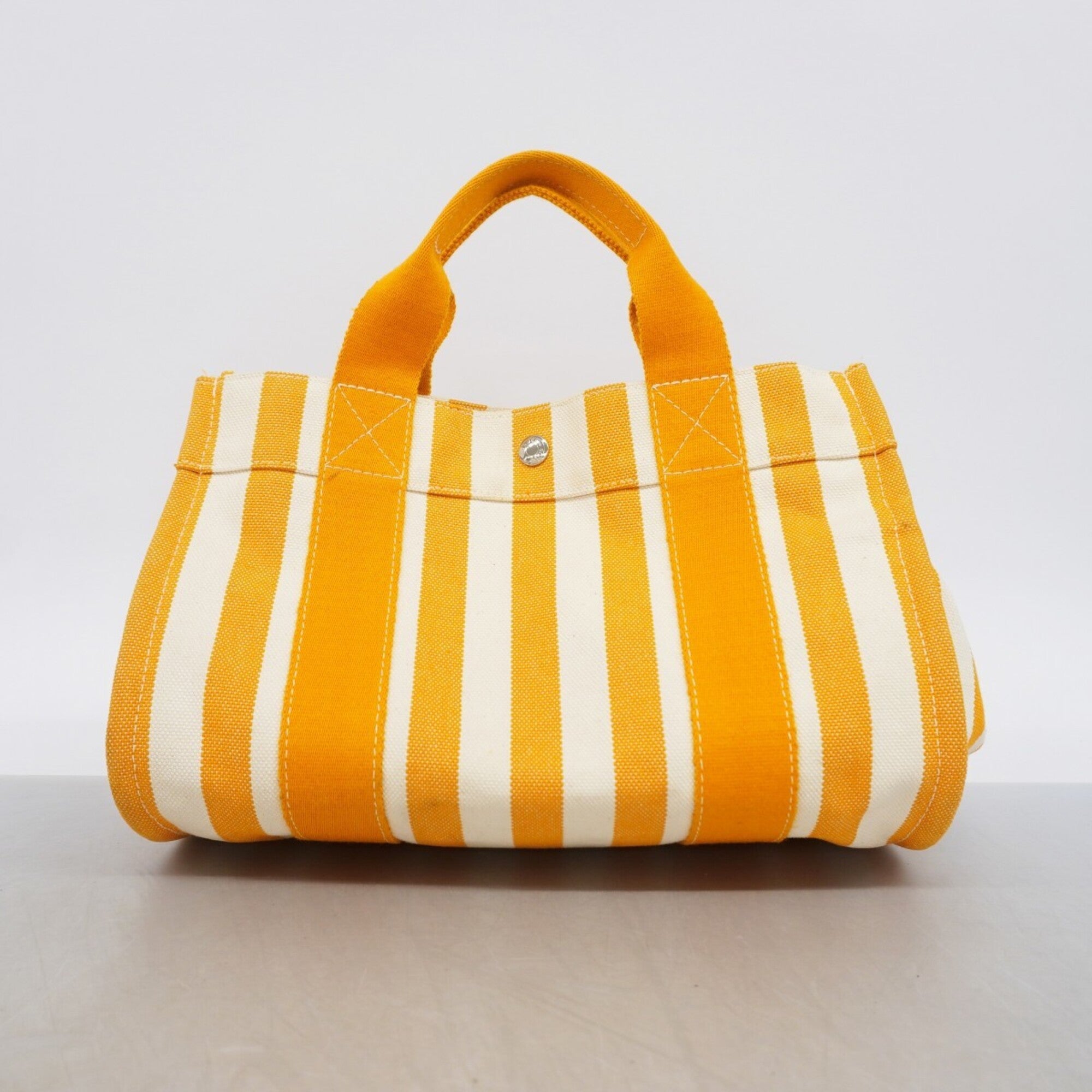 Hermes Orange Canvas Handbag (Pre-Owned)