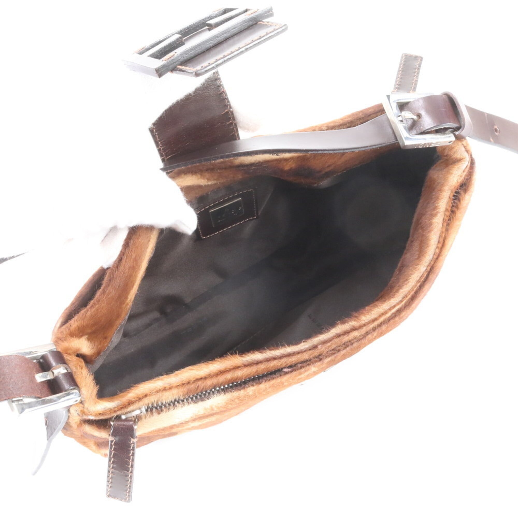 Fendi Brown Leather Handbag Shoulder Bag Tote Bag (Pre-Owned)