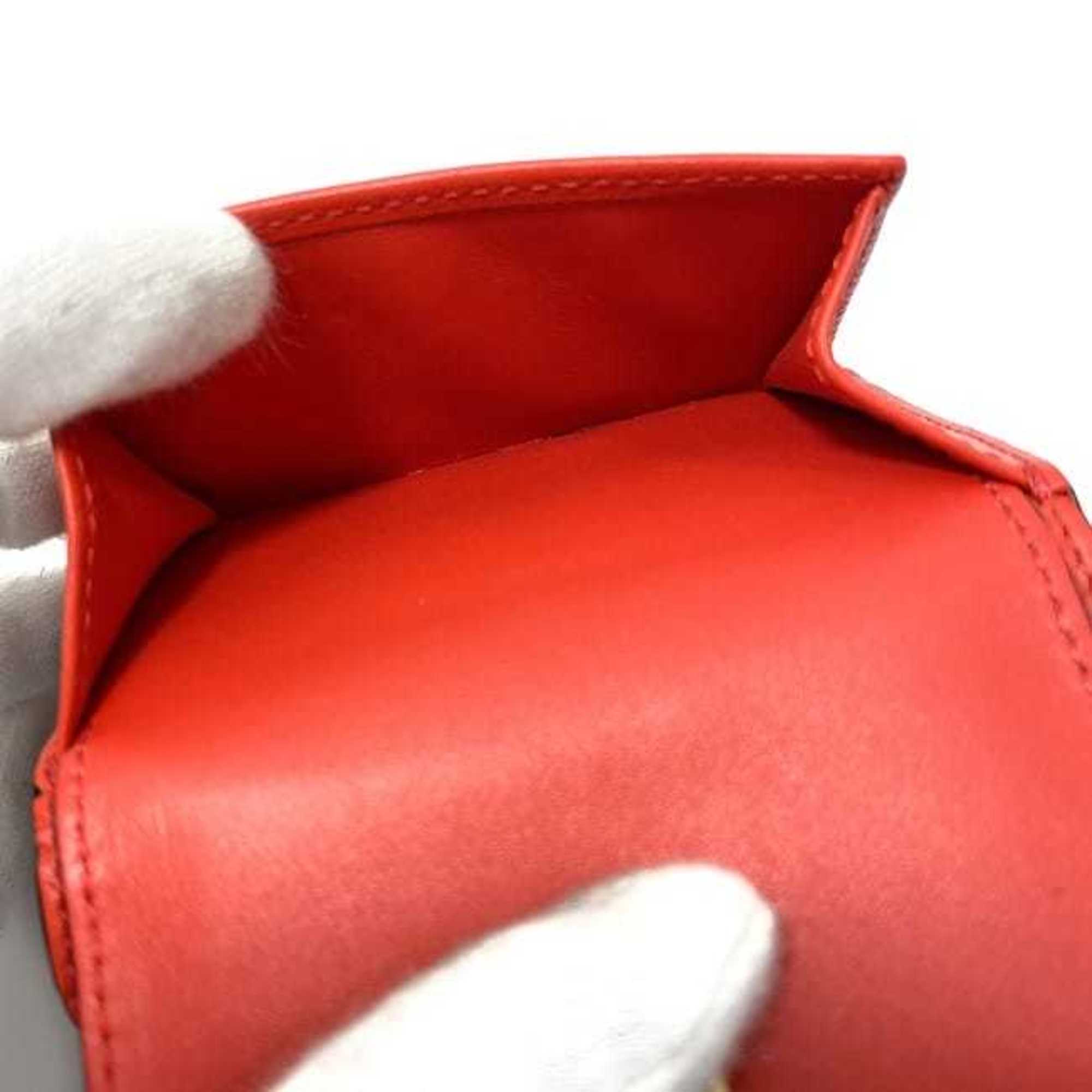 Loewe Red Color Leather Wallet (Tri-Fold) (Pre-Owned)