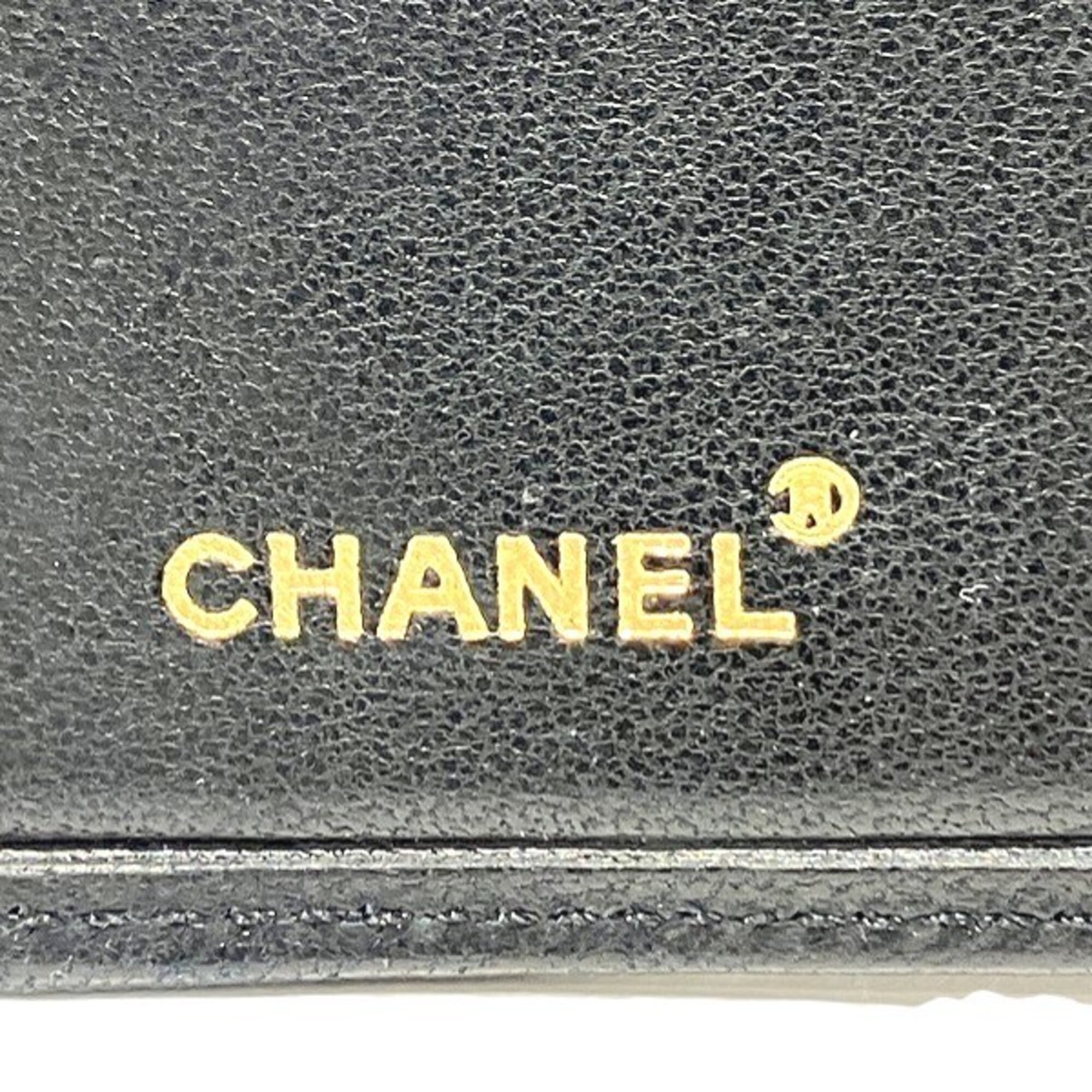 Chanel Black Leather Wallet (Bi-Fold) (Pre-Owned)