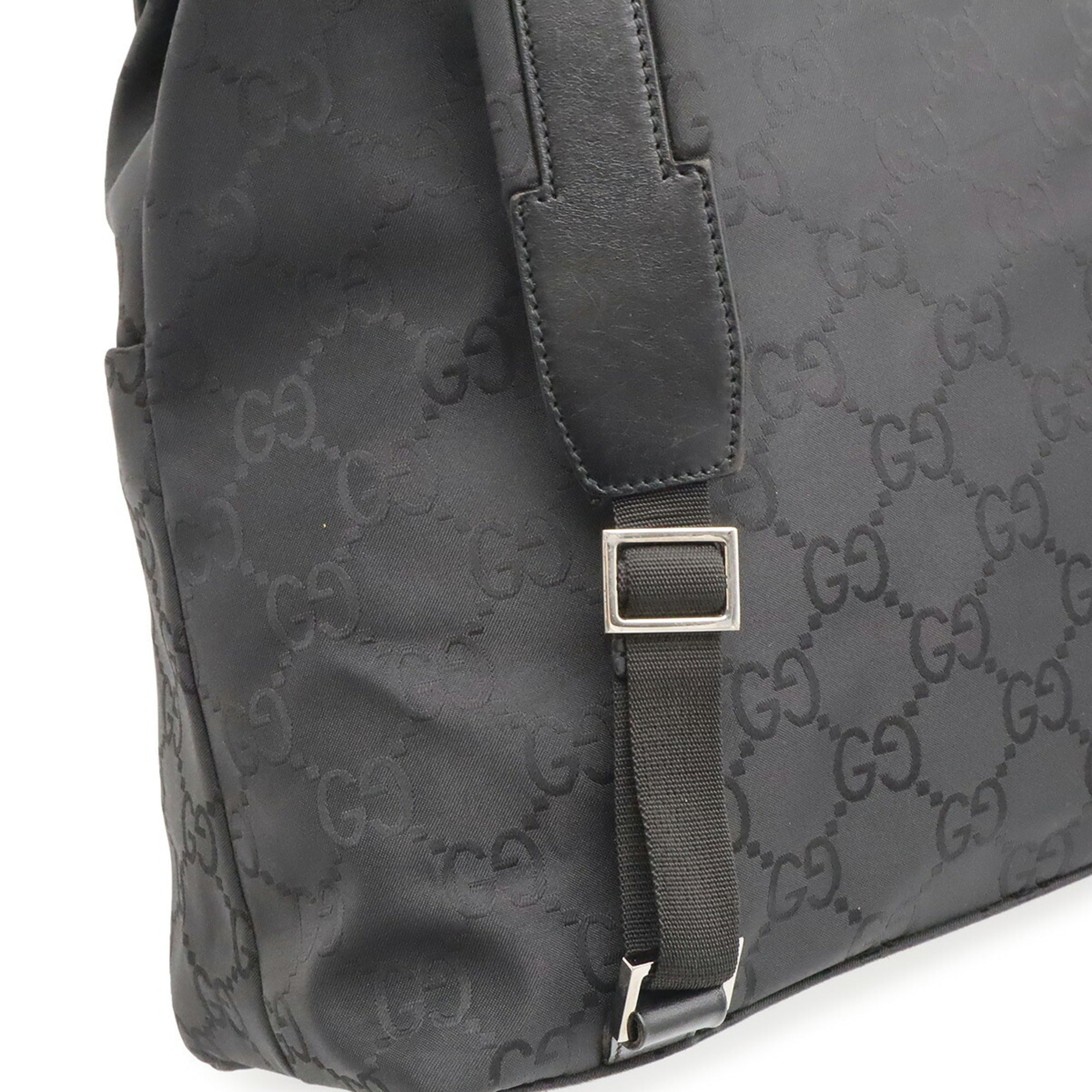 Gucci Black Nylon Leather Backpack (Pre-Owned)