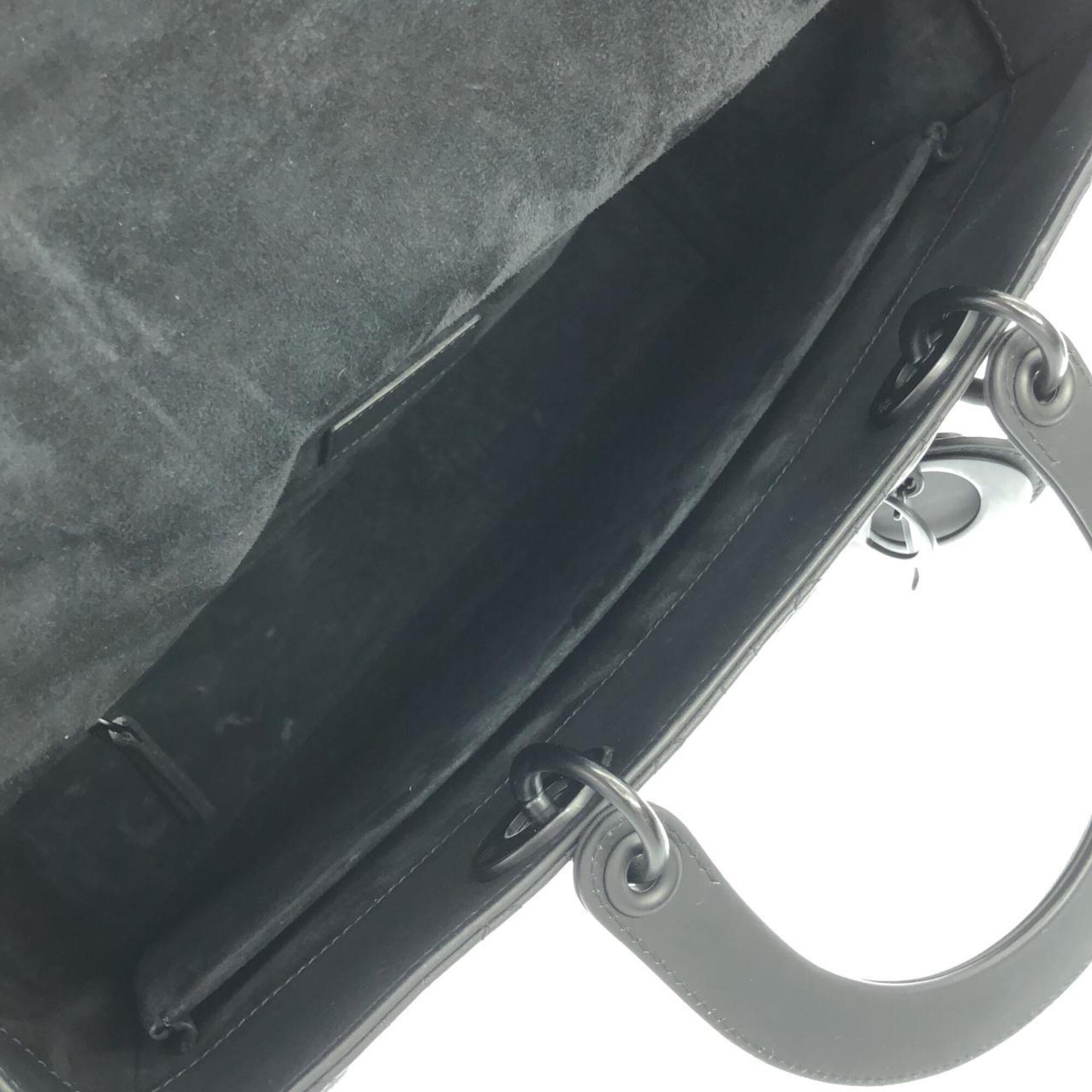 Christian Dior Black Leather Attaché Case Handbag (Pre-Owned)