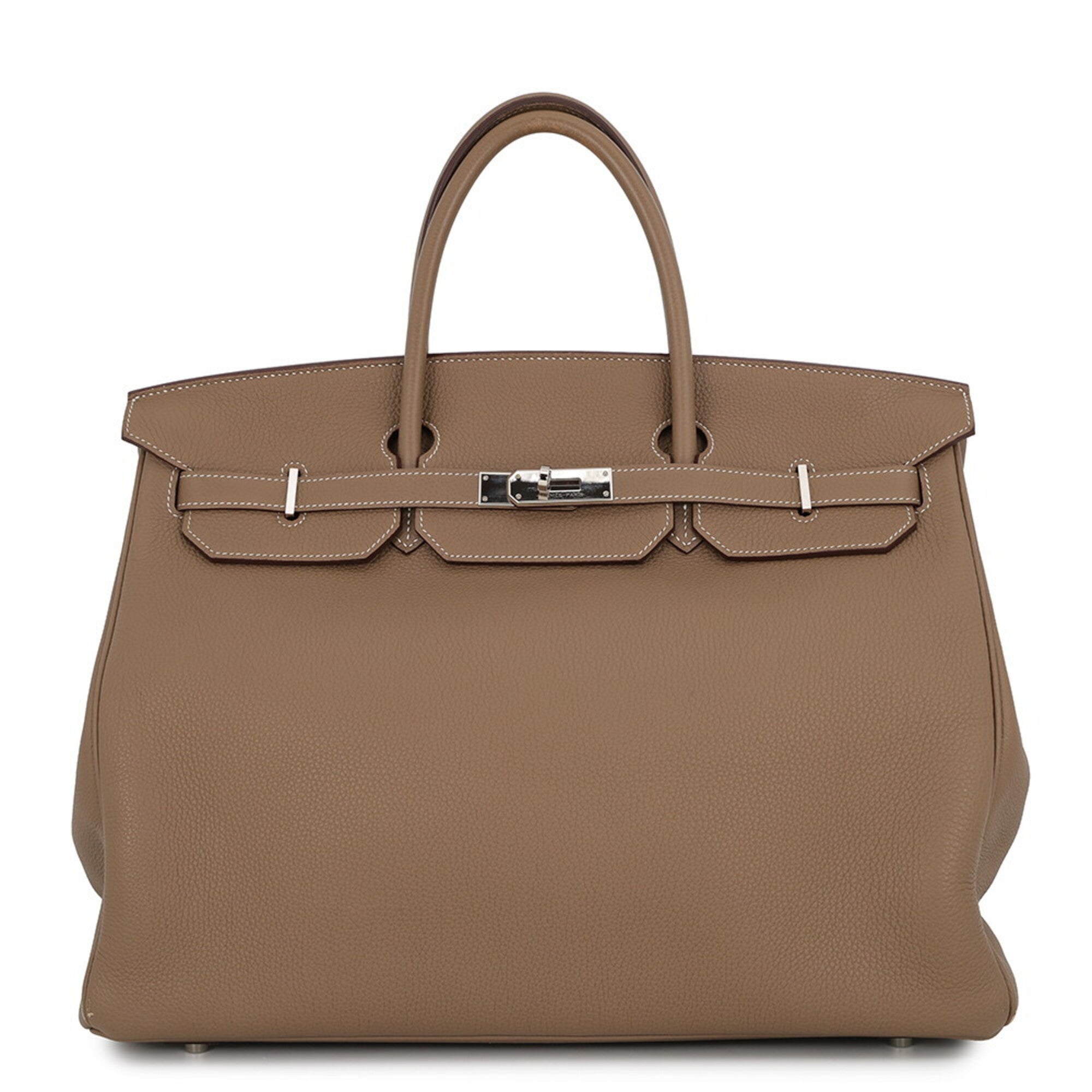 Hermes Etoupe Gray Togo Leather Handbag (Pre-Owned)
