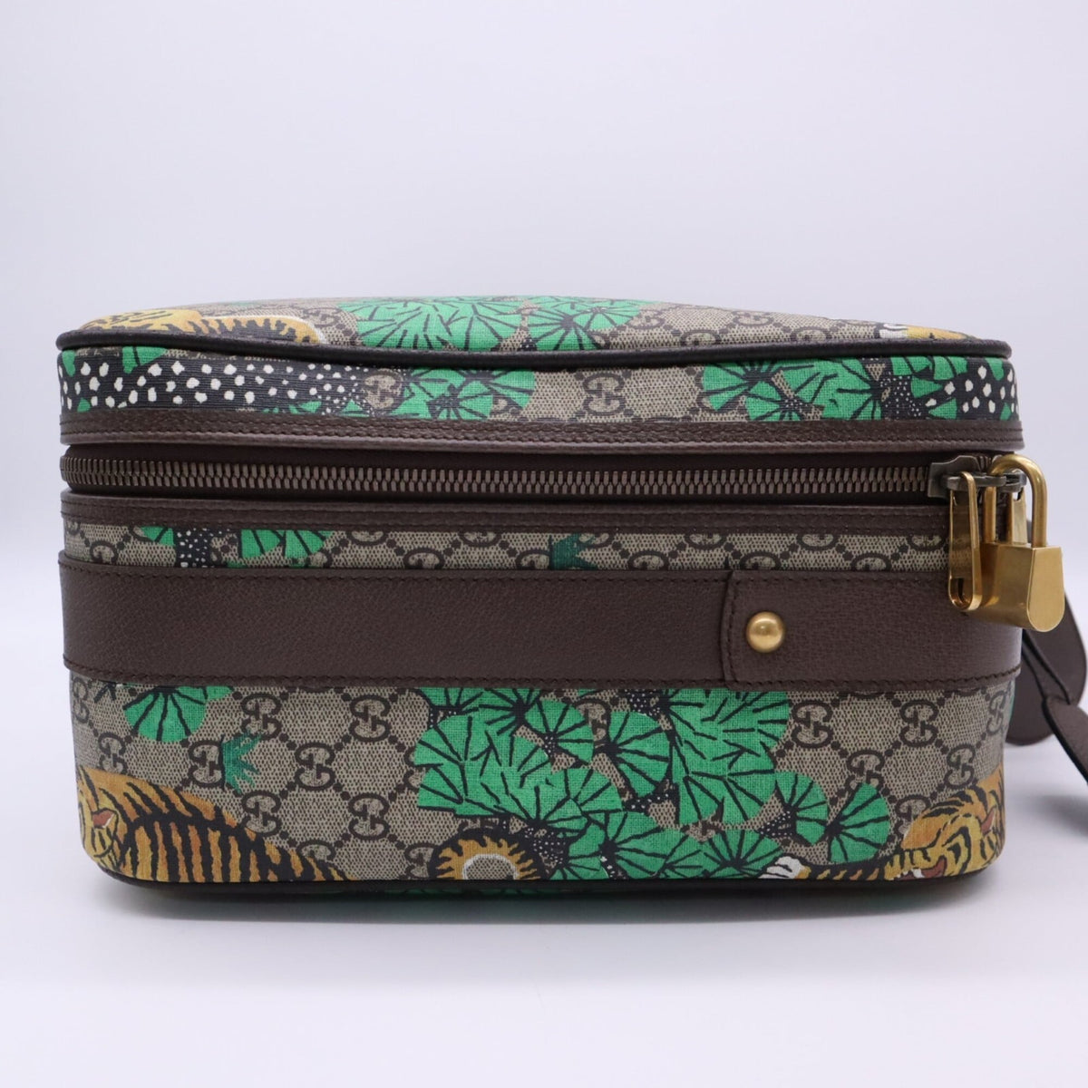 Gucci Sherry Line Beige Multi-Color Coated Canvas Leather Boston Bag (Pre-Owned)