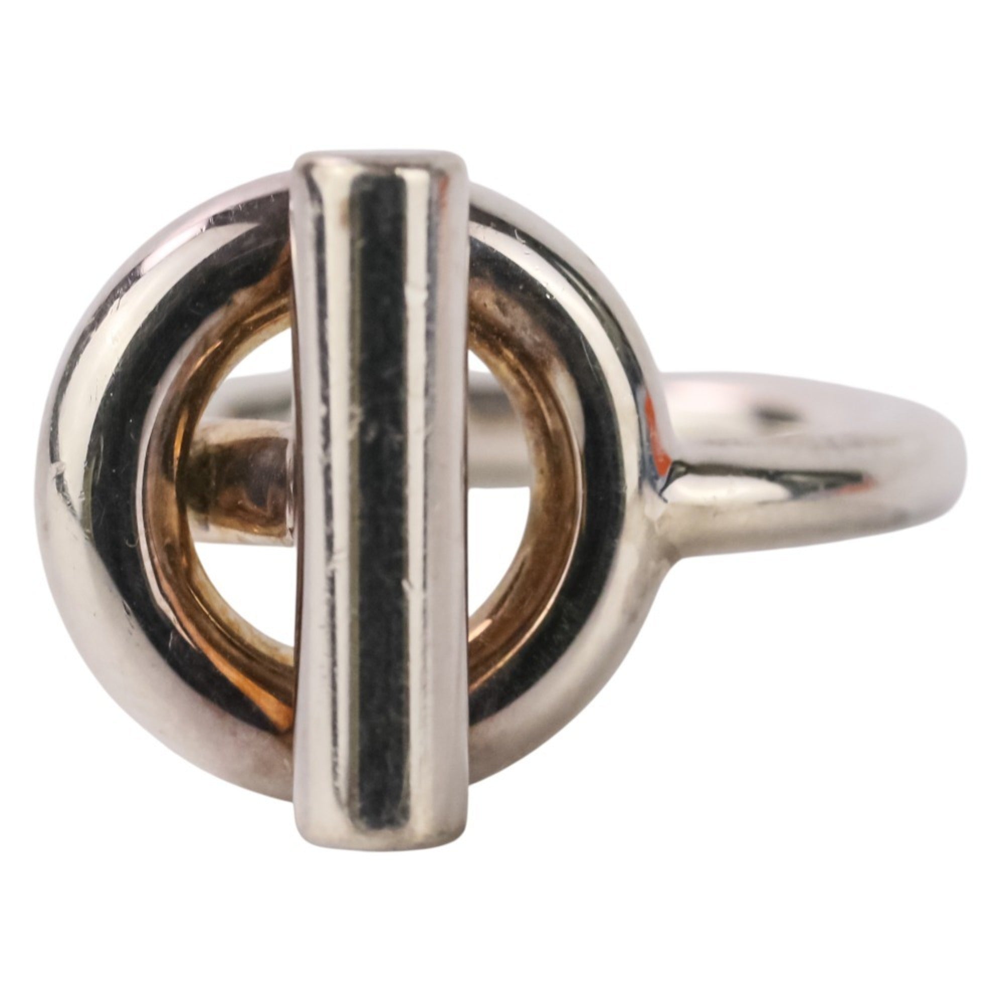 Hermes Silver Silver 925 Band Ring (Pre-Owned)