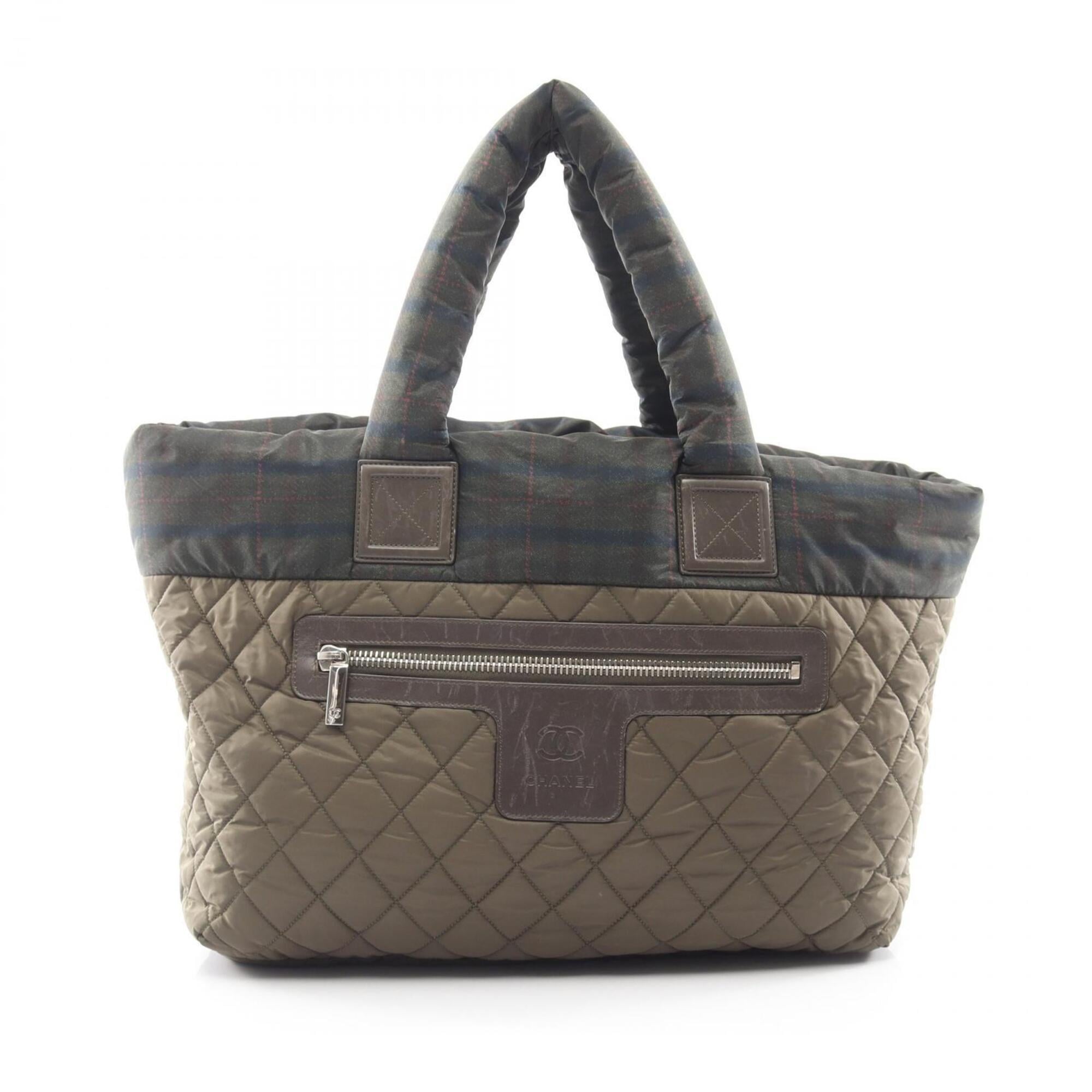 Chanel Coco Cocoon Khaki Multi-Color Nylon Leather Handbag Tote Bag (Pre-Owned)