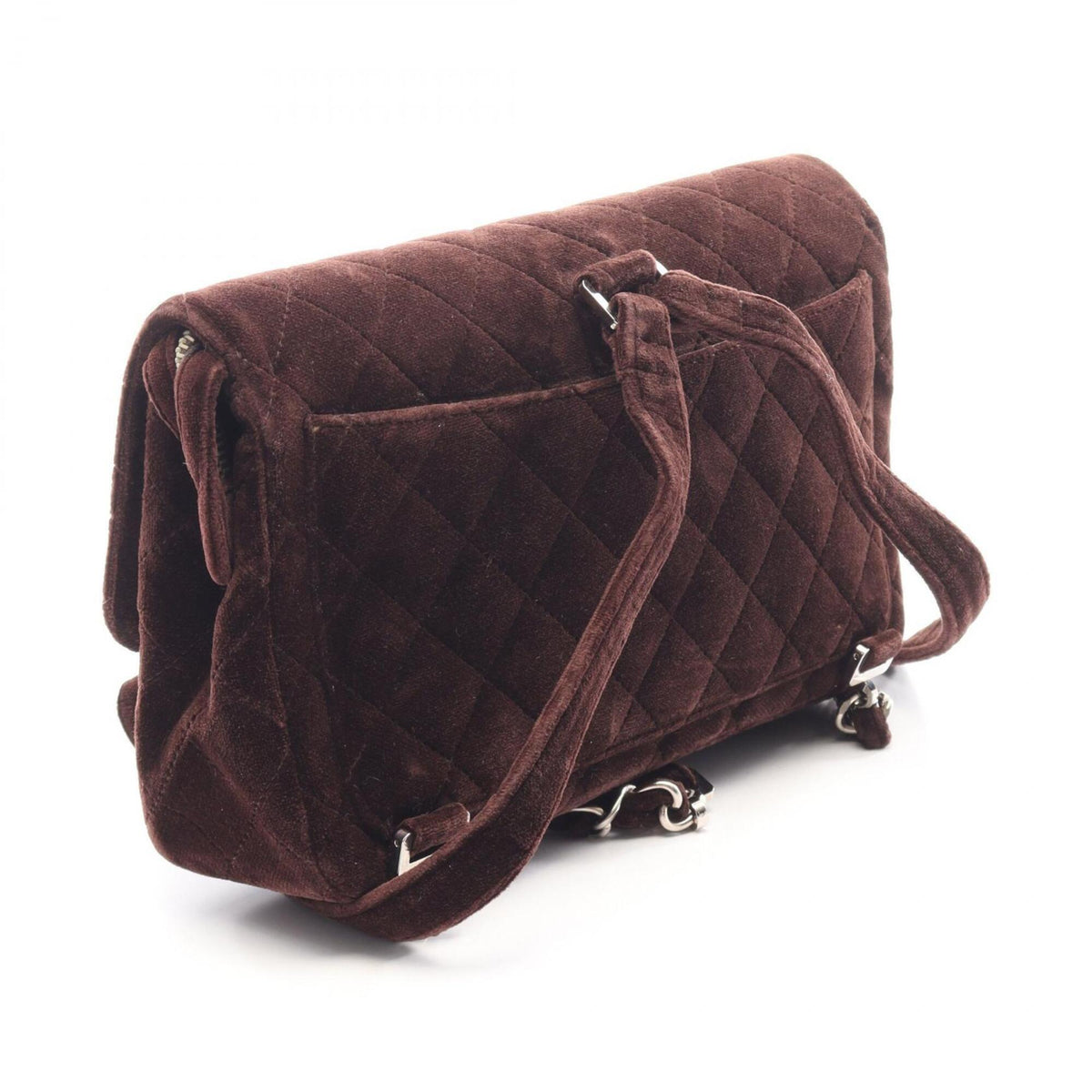Chanel Matelasse Brown Fabric Backpack Handbag (Pre-Owned)