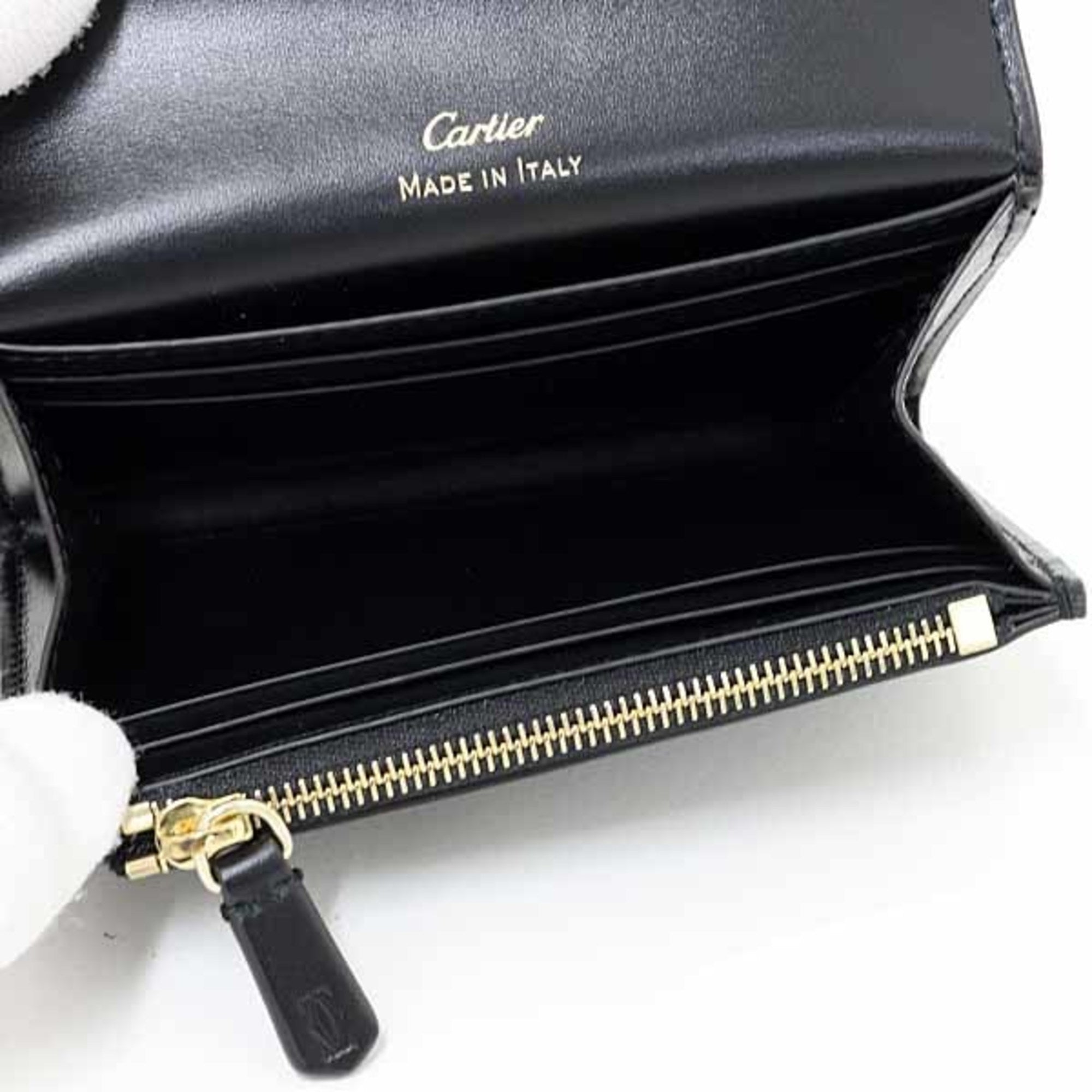 Cartier Black Leather Wallet (Bi-Fold) (Pre-Owned)