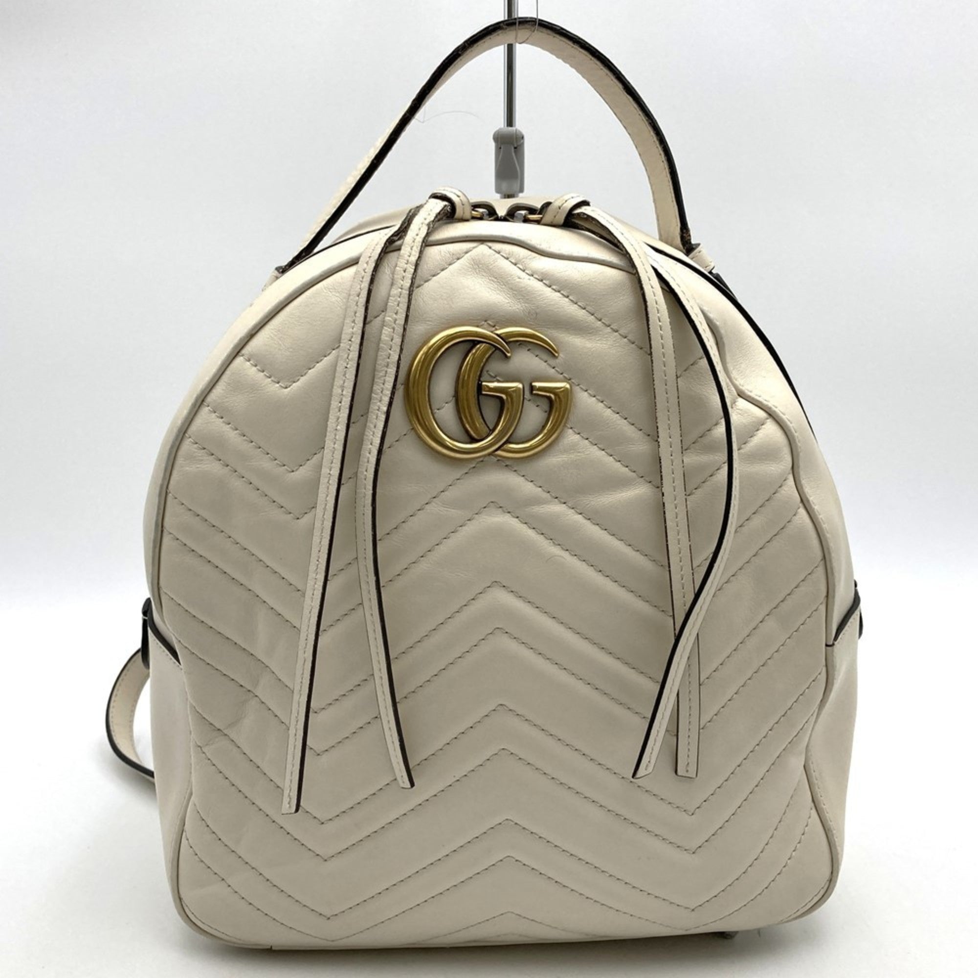 Gucci White Leather Backpack (Pre-Owned)