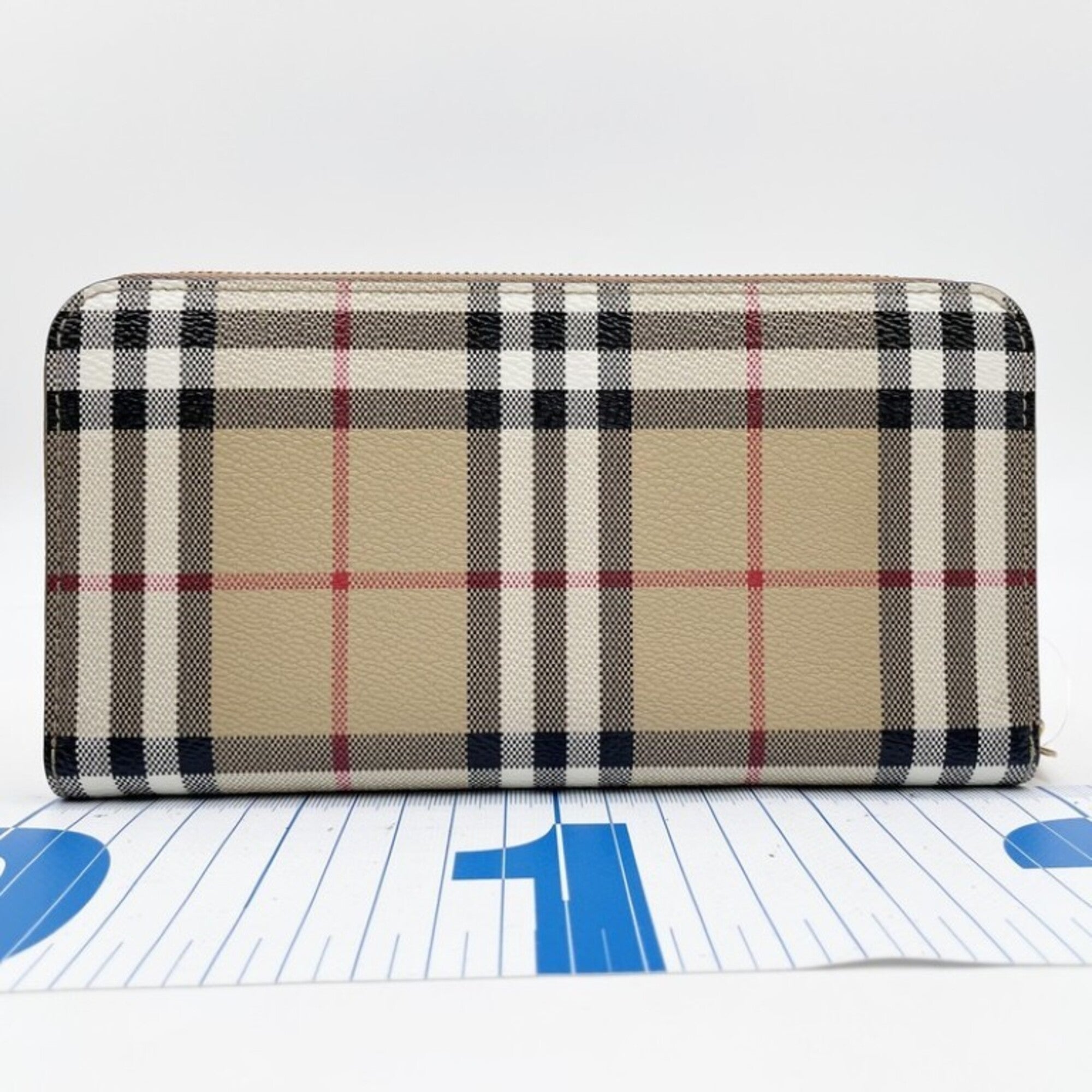 Burberry Beige Brown Pvc Leather Long Wallet (Bi-Fold) (Pre-Owned)