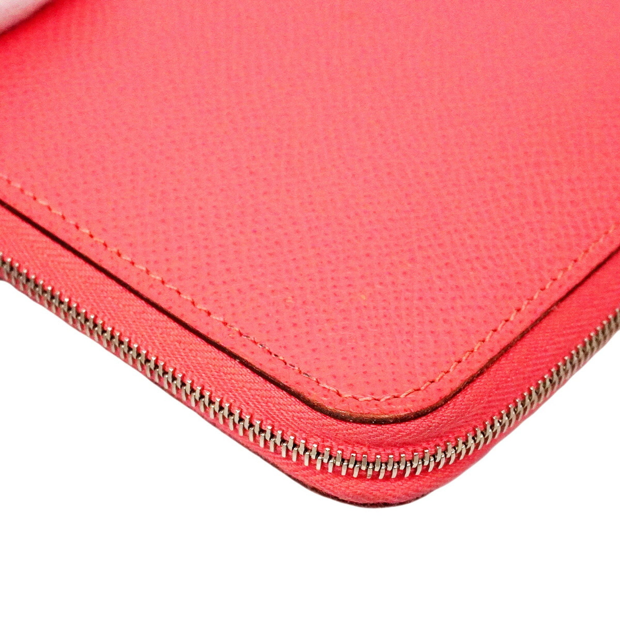 Hermes Rose Azalee Leather Long Wallet (Bi-Fold) (Pre-Owned)