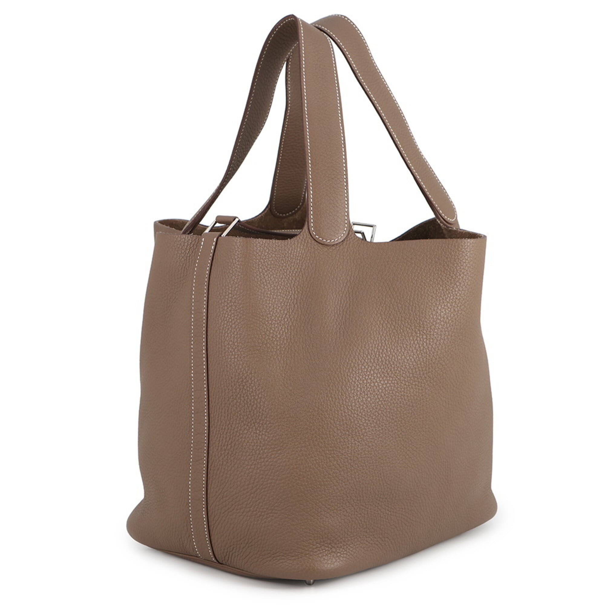 Hermes Picotin Etoupe Gray Taurillon Clemence Leather Handbag (Pre-Owned)