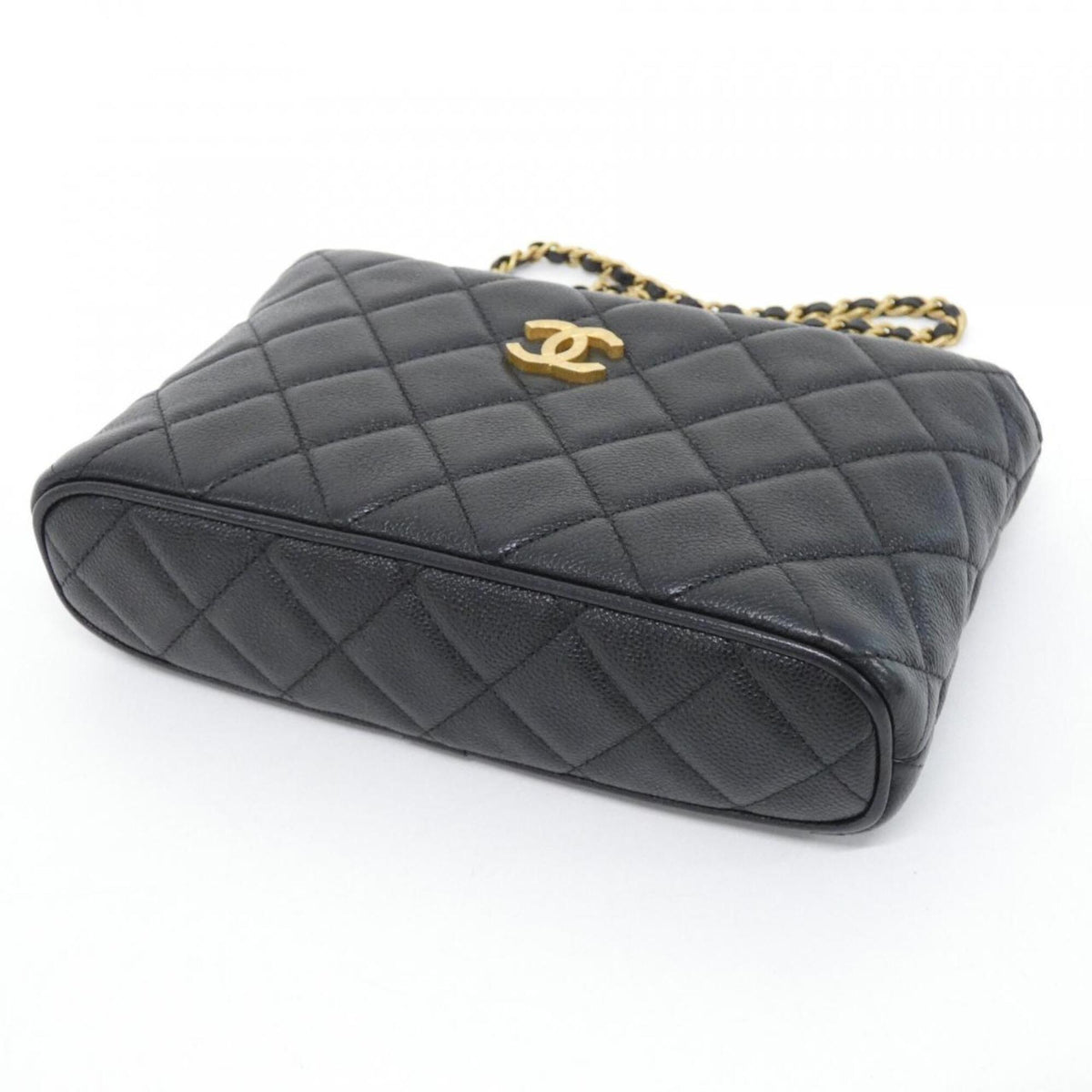 Chanel Black Grained Calfskin Handbag Shoulder Bag (Pre-Owned)