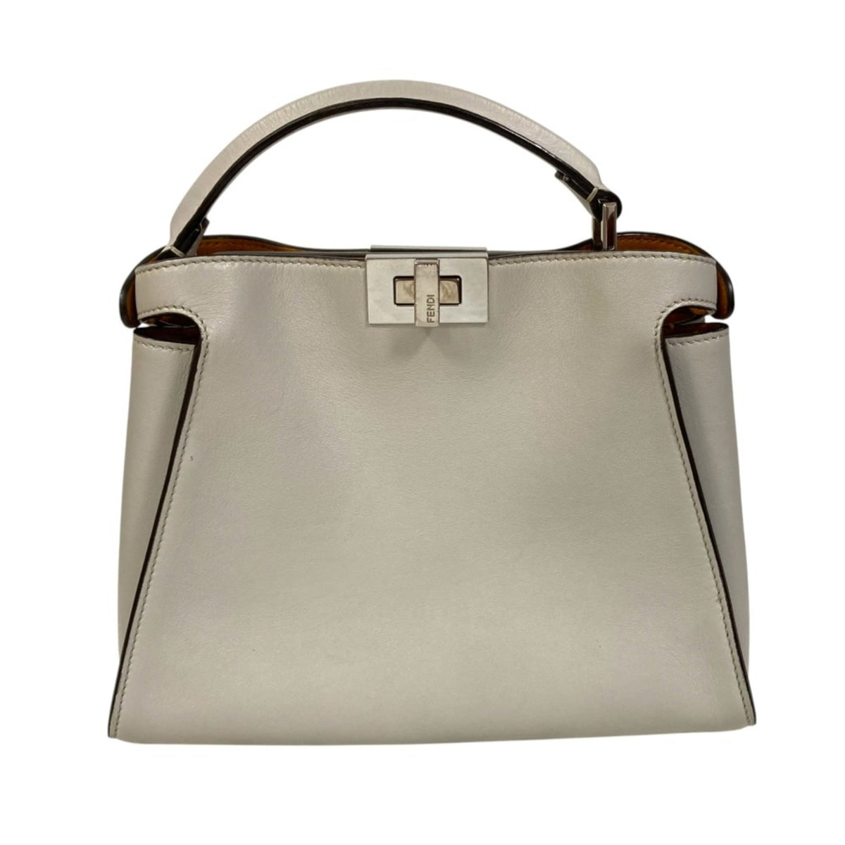 Fendi Peekaboo Gray Handbag Shoulder Bag (Pre-Owned)