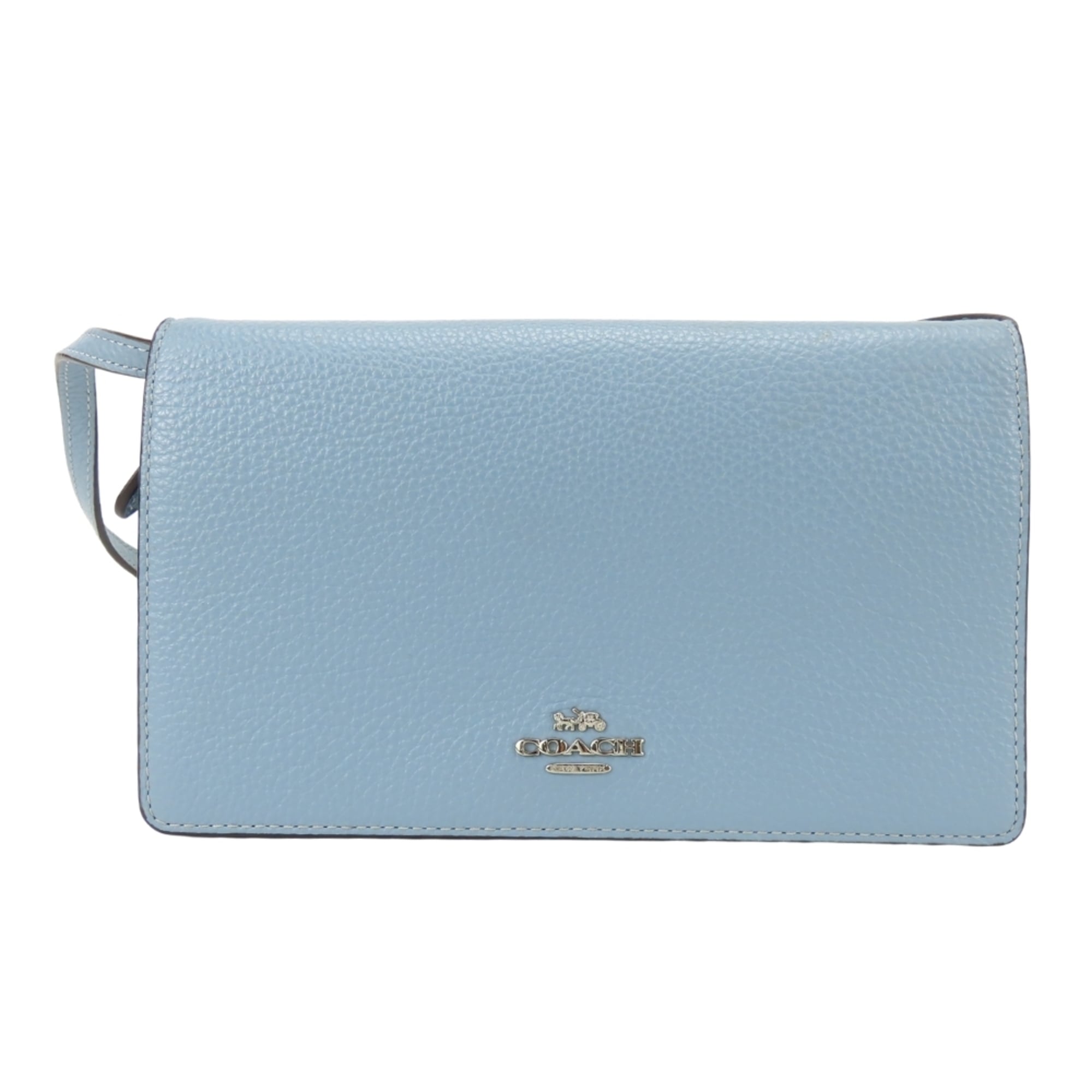 Coach Blue Leather Chain/Shoulder Wallet (Pre-Owned)