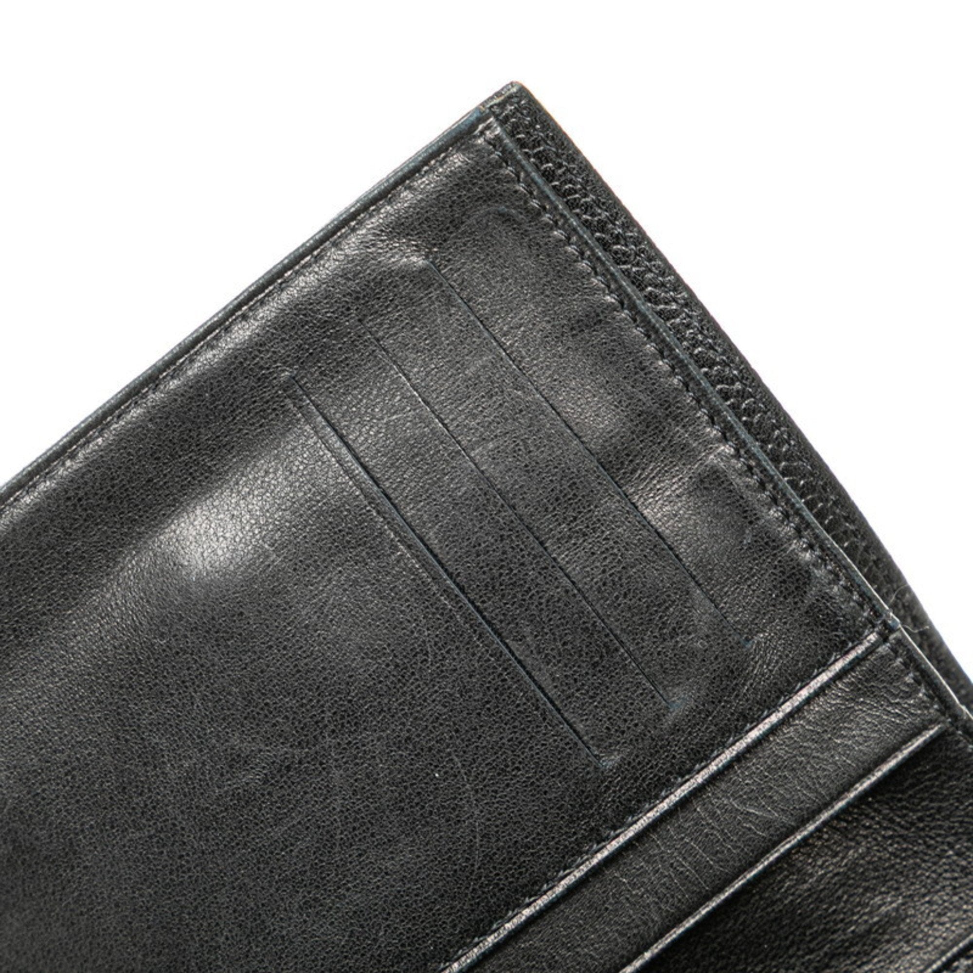 Chanel Black Grained Calfskin Wallet (Bi-Fold) (Pre-Owned)