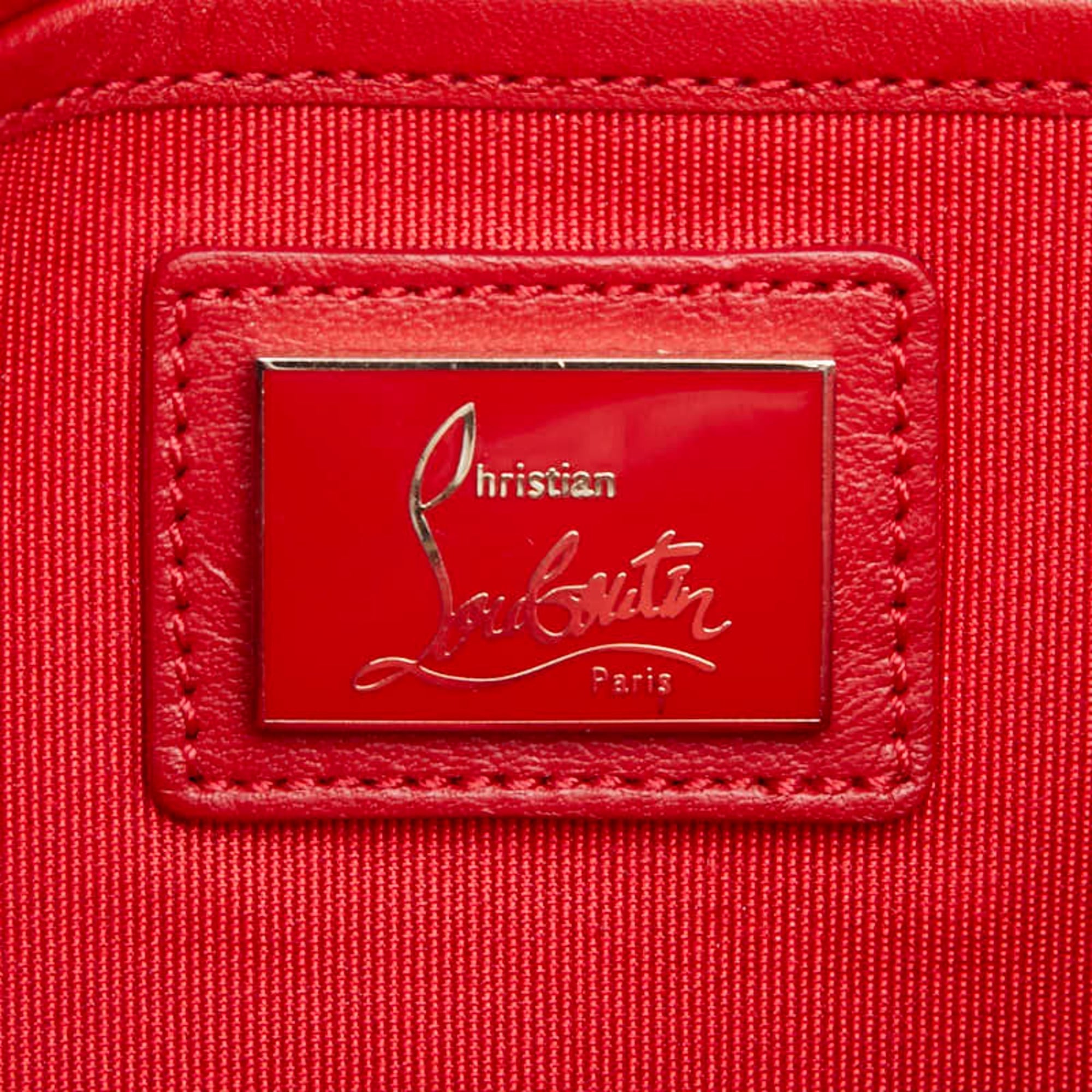 Christian Louboutin Black Patent Leather Clutch Bag Shoulder Bag (Pre-Owned)