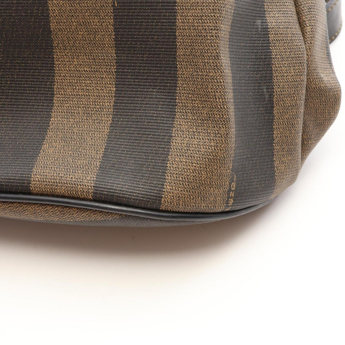 Fendi Black Gray Coated Canvas Leather Fanny Pack Handbag (Pre-Owned)