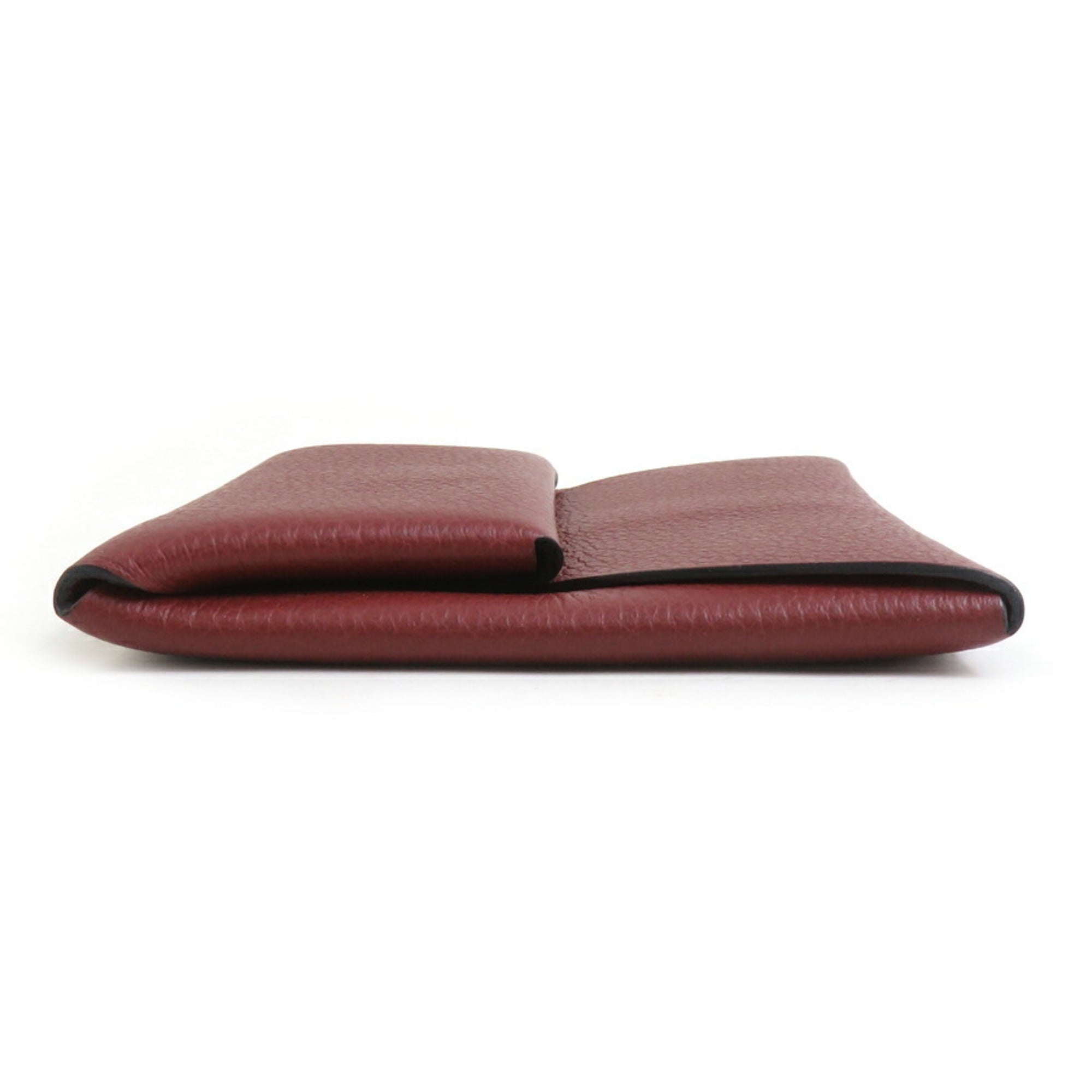 Hermes Rouge H Evercalf Leather Coin Purse/Coin Case (Pre-Owned)