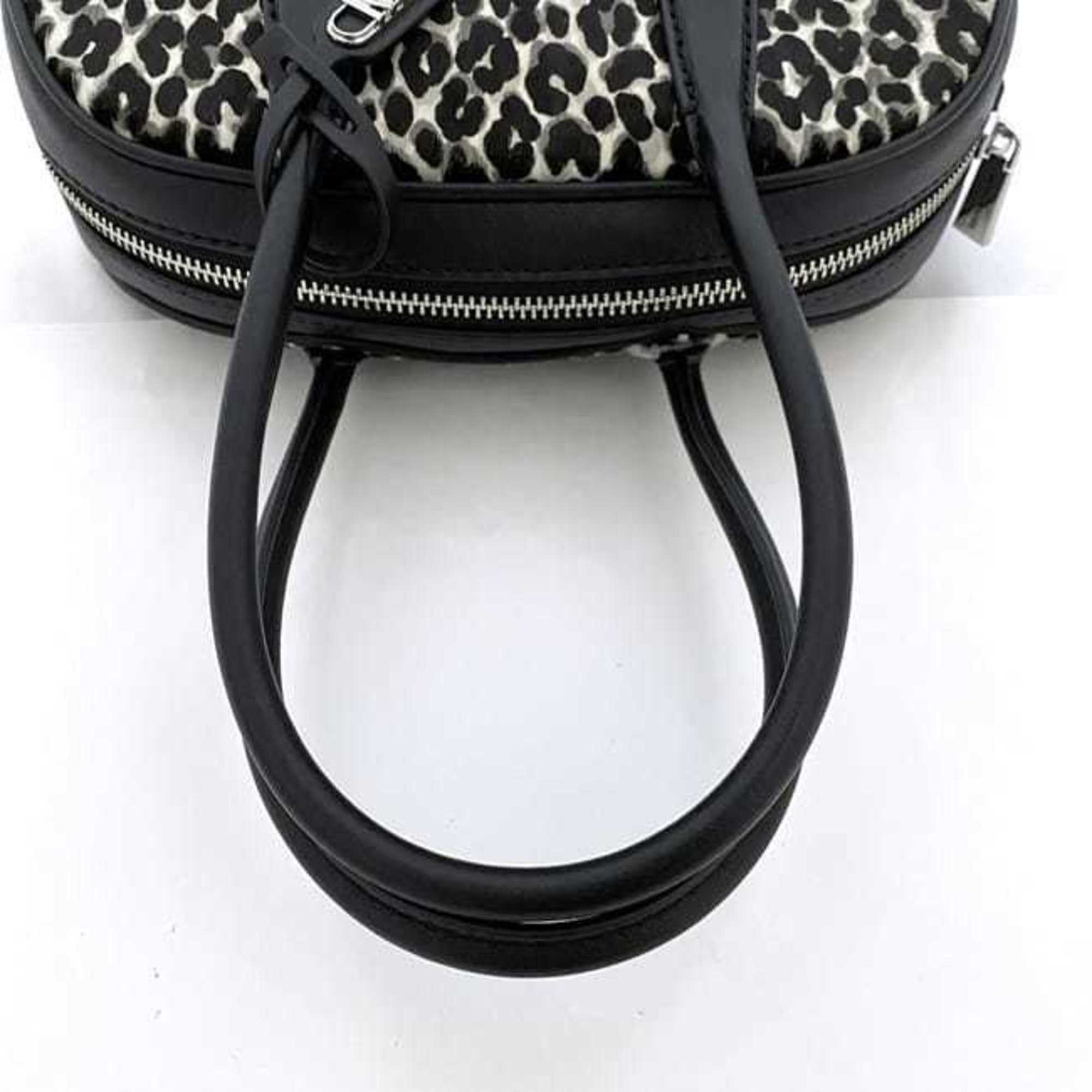 Michael Kors Black Gray White Leather Leather Handbag (Pre-Owned)