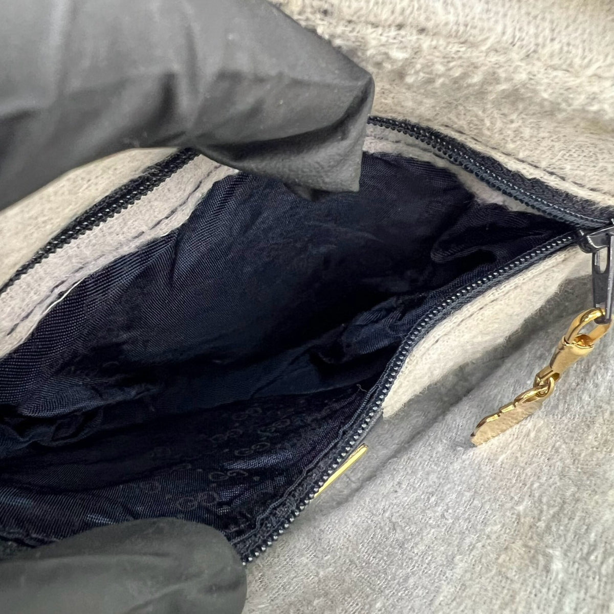 Gucci Navy Leather Pvc Pochette Shoulder Bag (Pre-Owned)