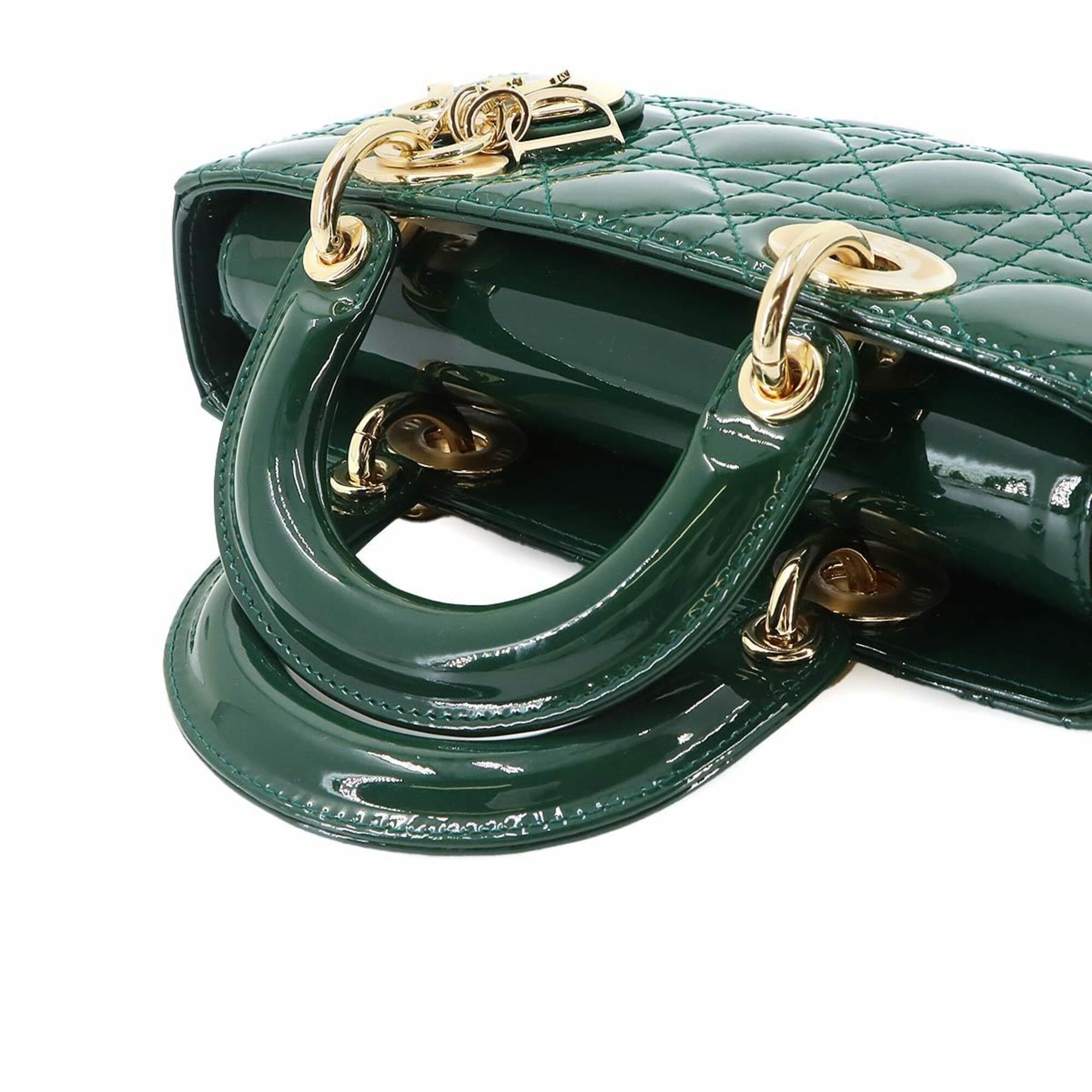Christian Dior Green Green Patent Leather Handbag (Pre-Owned)