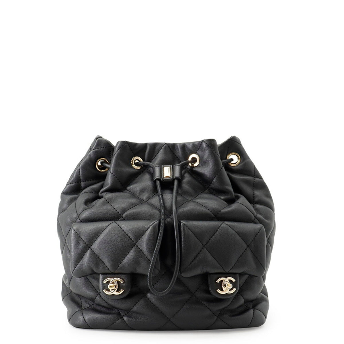 Chanel Matelasse Black Leather Backpack (Pre-Owned)