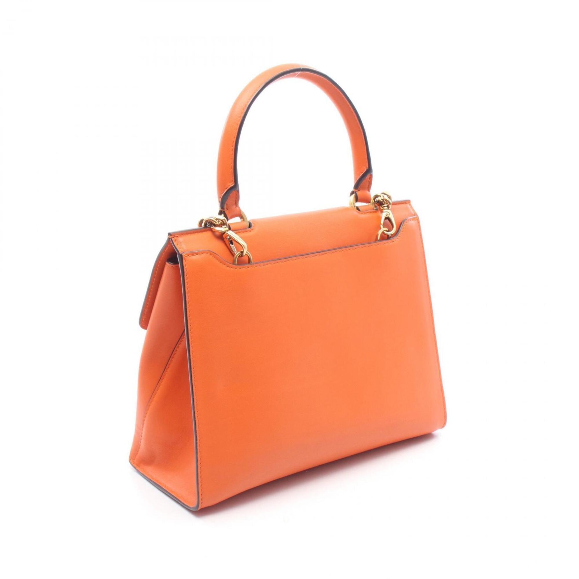 Salvatore Ferragamo Orange Leather Handbag (Pre-Owned)