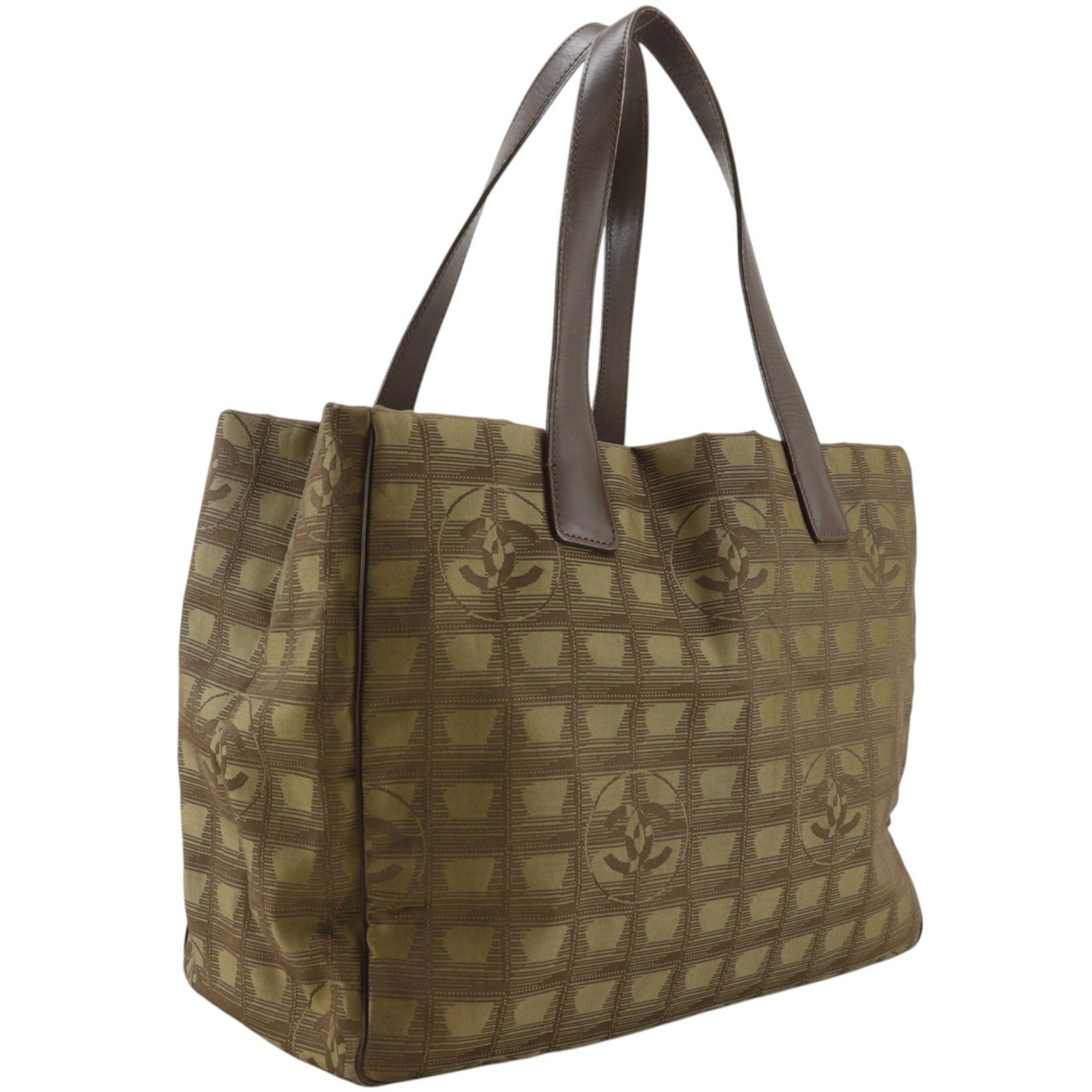 Chanel Khaki New Travel Line Tote Bag Weekend Bag (Pre-Owned)