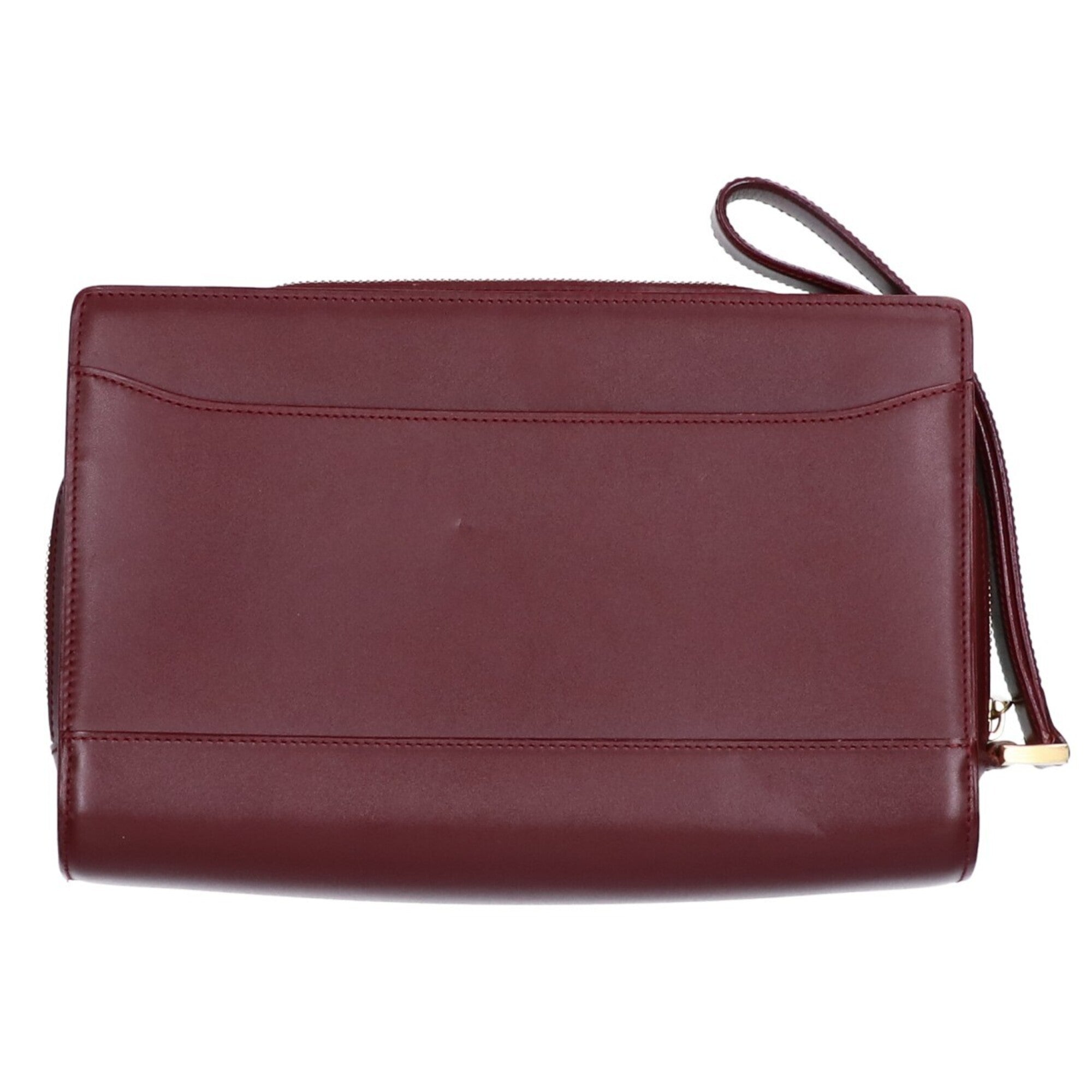 Cartier Bordeaux Leather Clutch Bag (Pre-Owned)