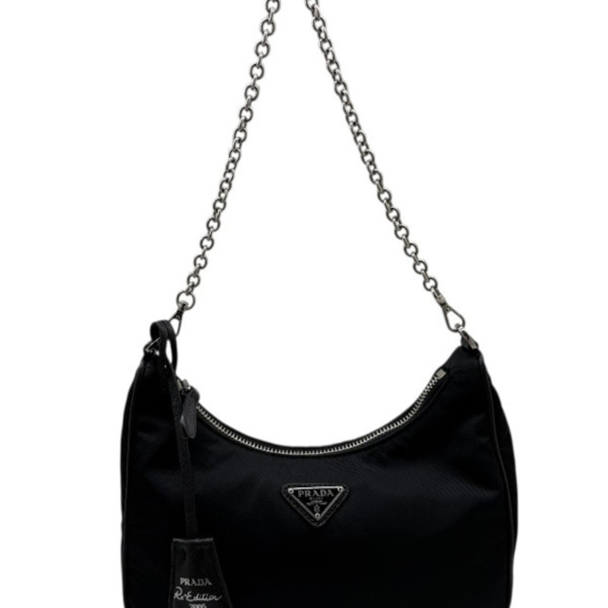 Prada Black Nylon Handbag Pouch Shoulder Bag (Pre-Owned)