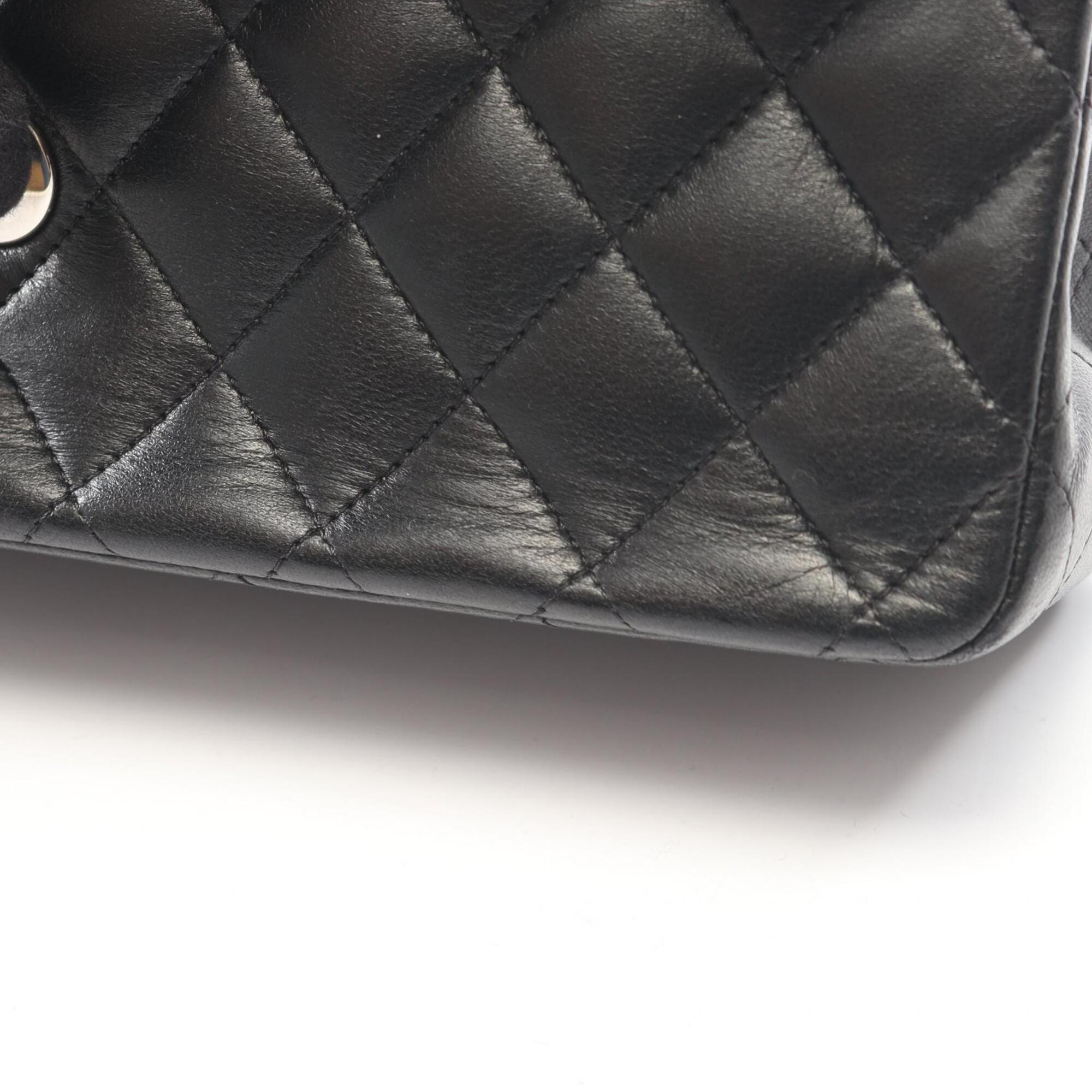 Chanel Black Leather Handbag Shoulder Bag (Pre-Owned)