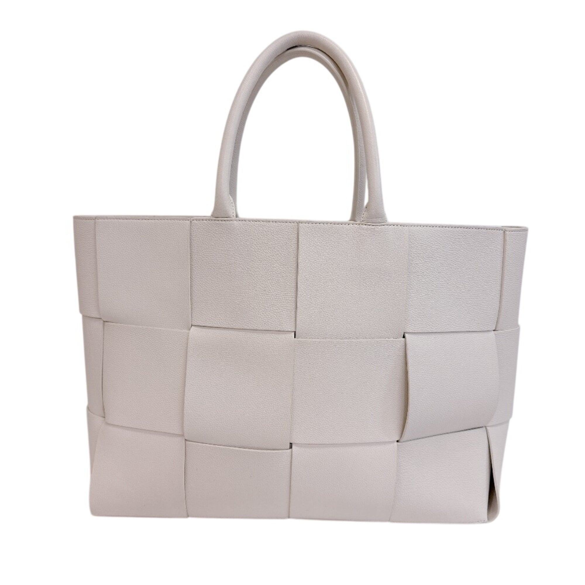 Bottega Veneta White Leather Shoulder Bag Tote Bag (Pre-Owned)