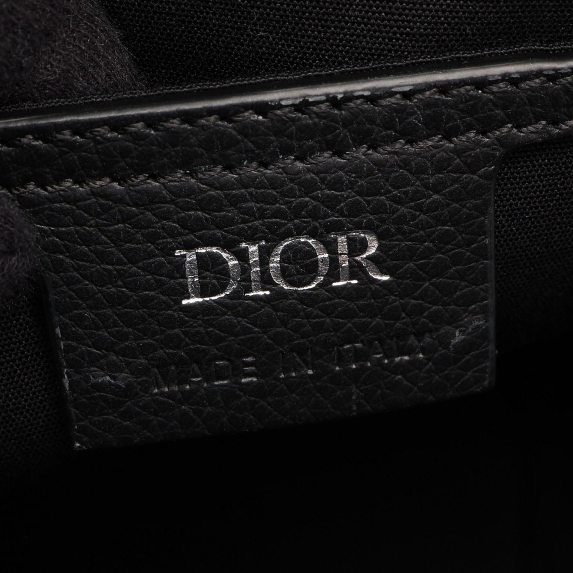 Christian Dior Beige Black Navy Canvas Leather Fanny Pack Handbag (Pre-Owned)