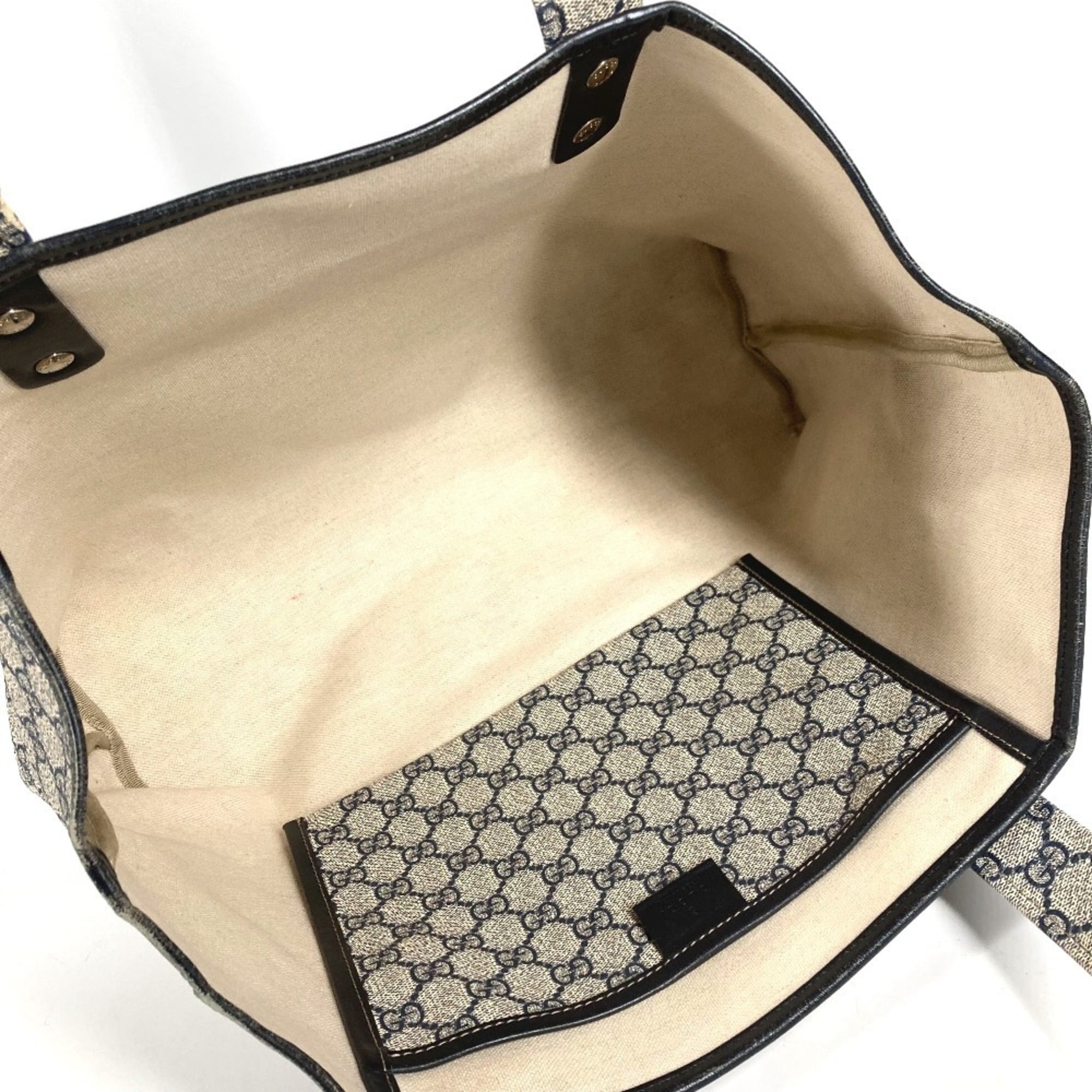 Gucci Sherry Line Navy Gg Supreme Shoulder Bag Tote Bag (Pre-Owned)