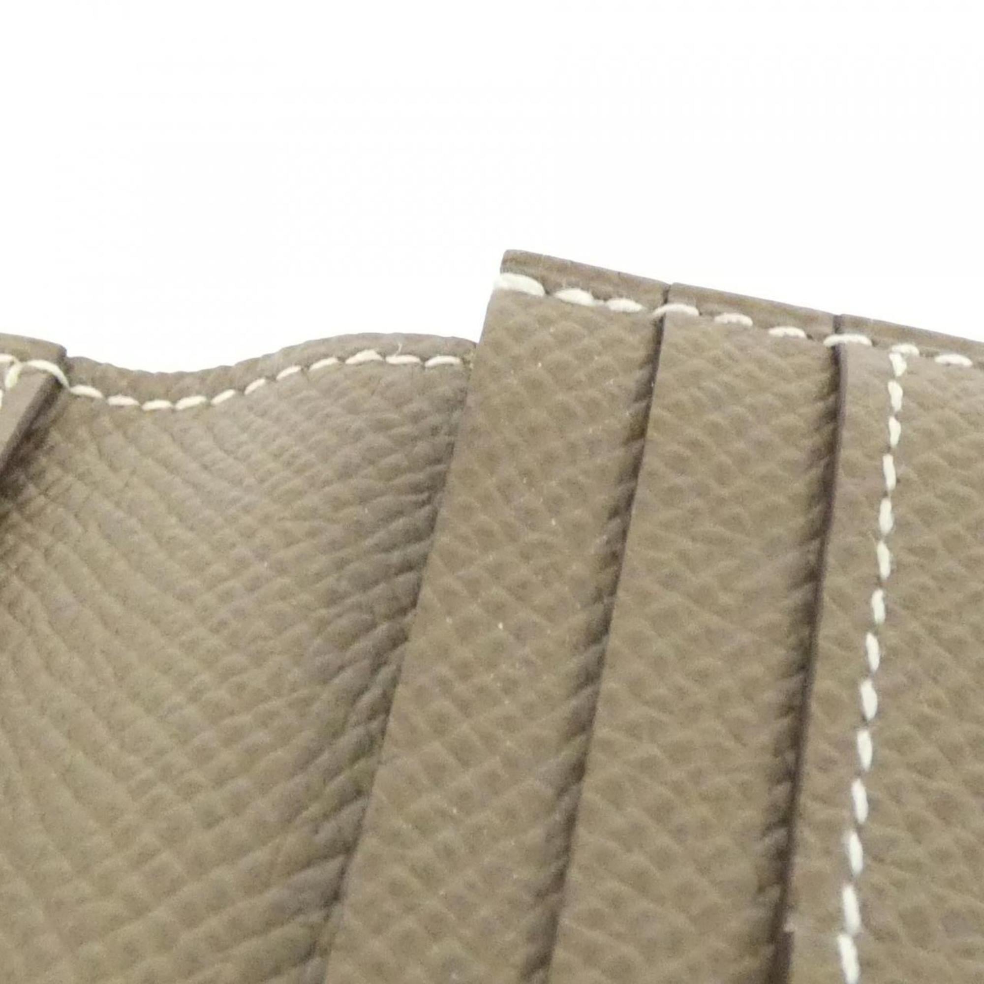 Hermes Etoupe Gray Epsom Leather Long Wallet (Bi-Fold) (Pre-Owned)