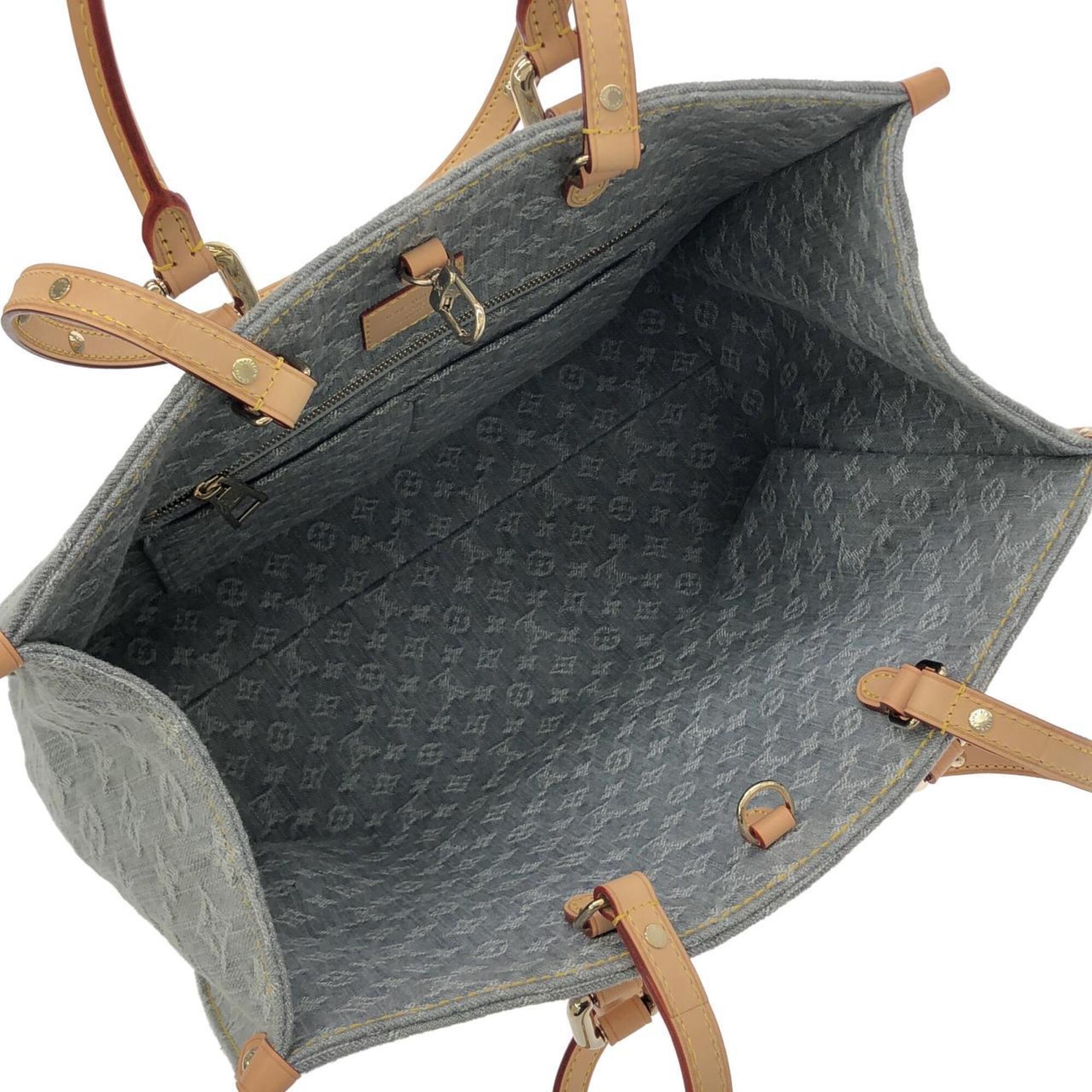 Louis Vuitton Gray Denim Handbag (Pre-Owned)