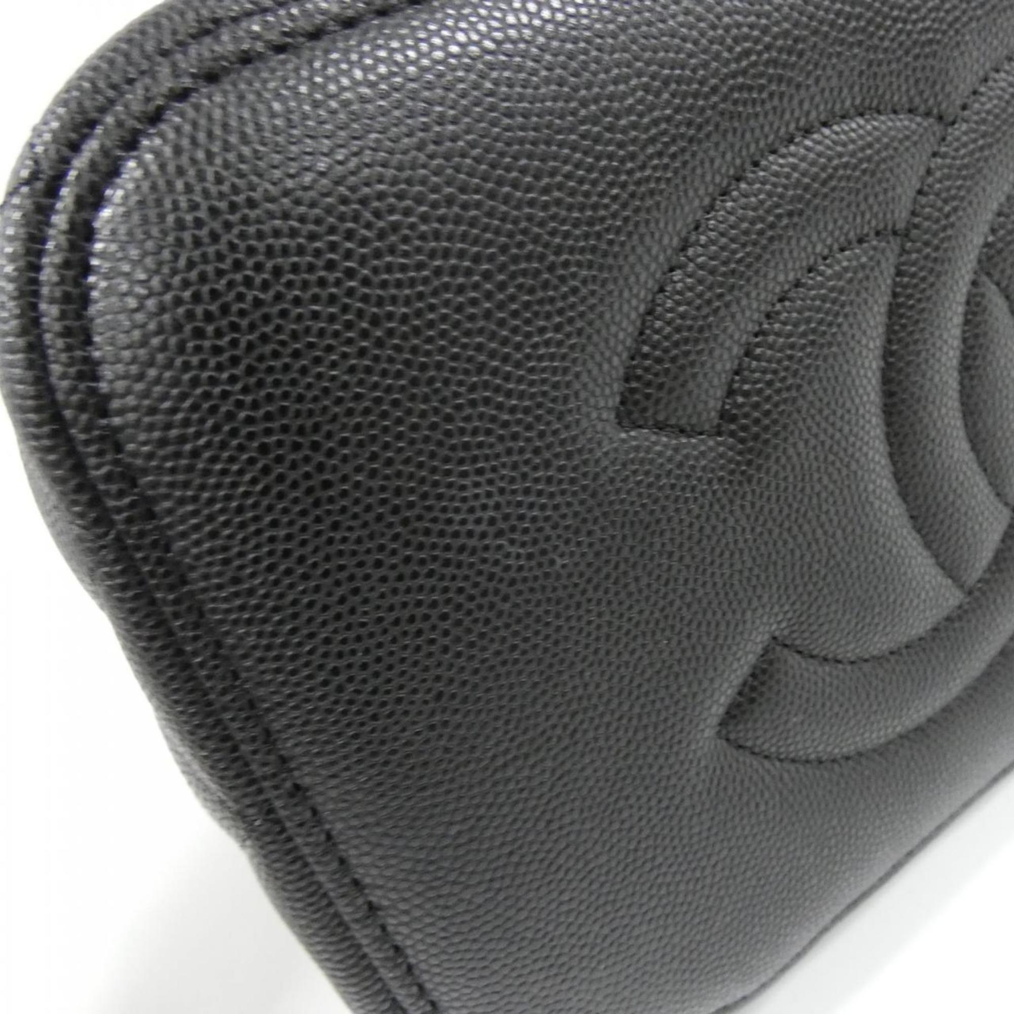 Chanel Black Grained Calfskin Handbag (Pre-Owned)