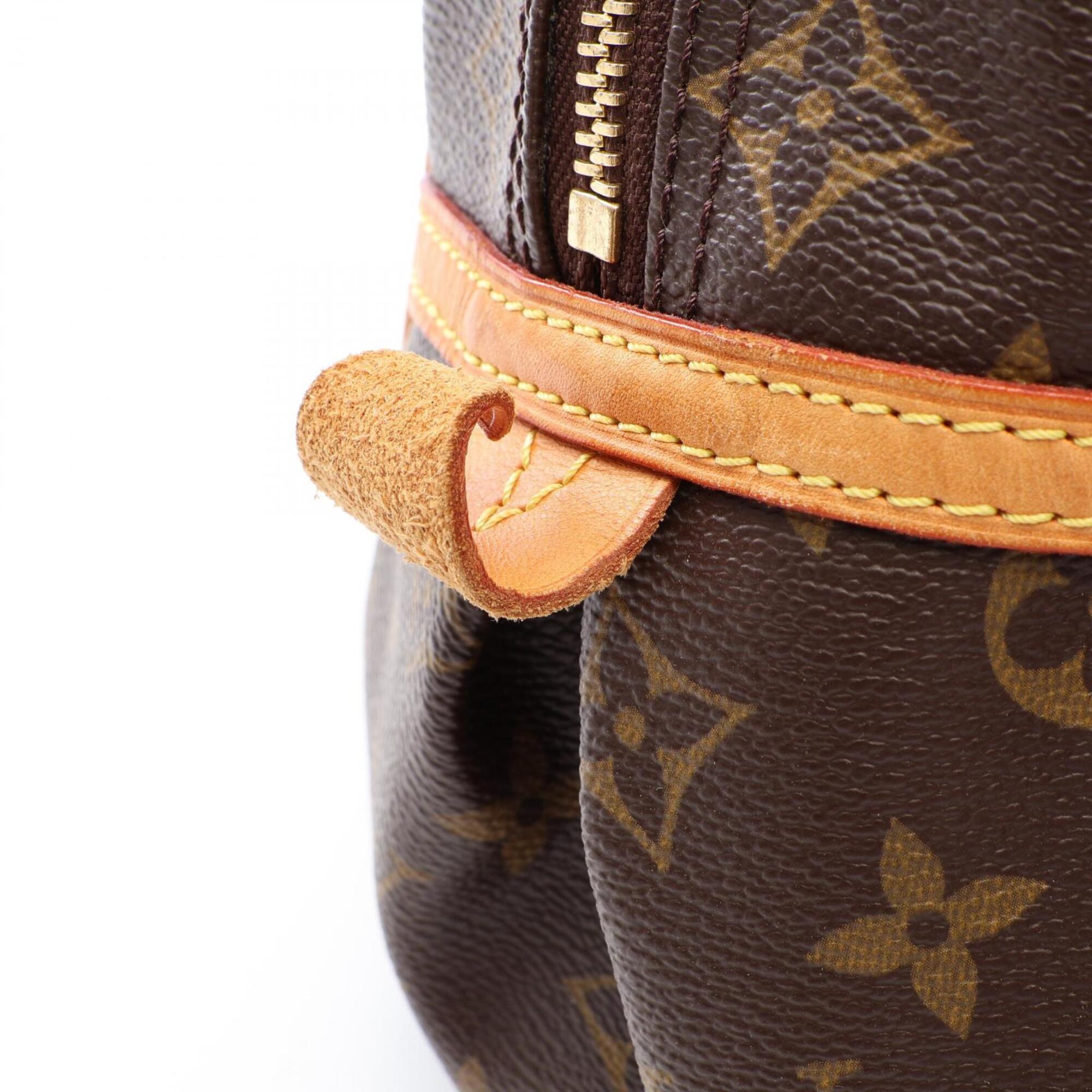 Louis Vuitton Brown Coated Canvas Leather Handbag Shoulder Bag (Pre-Owned)