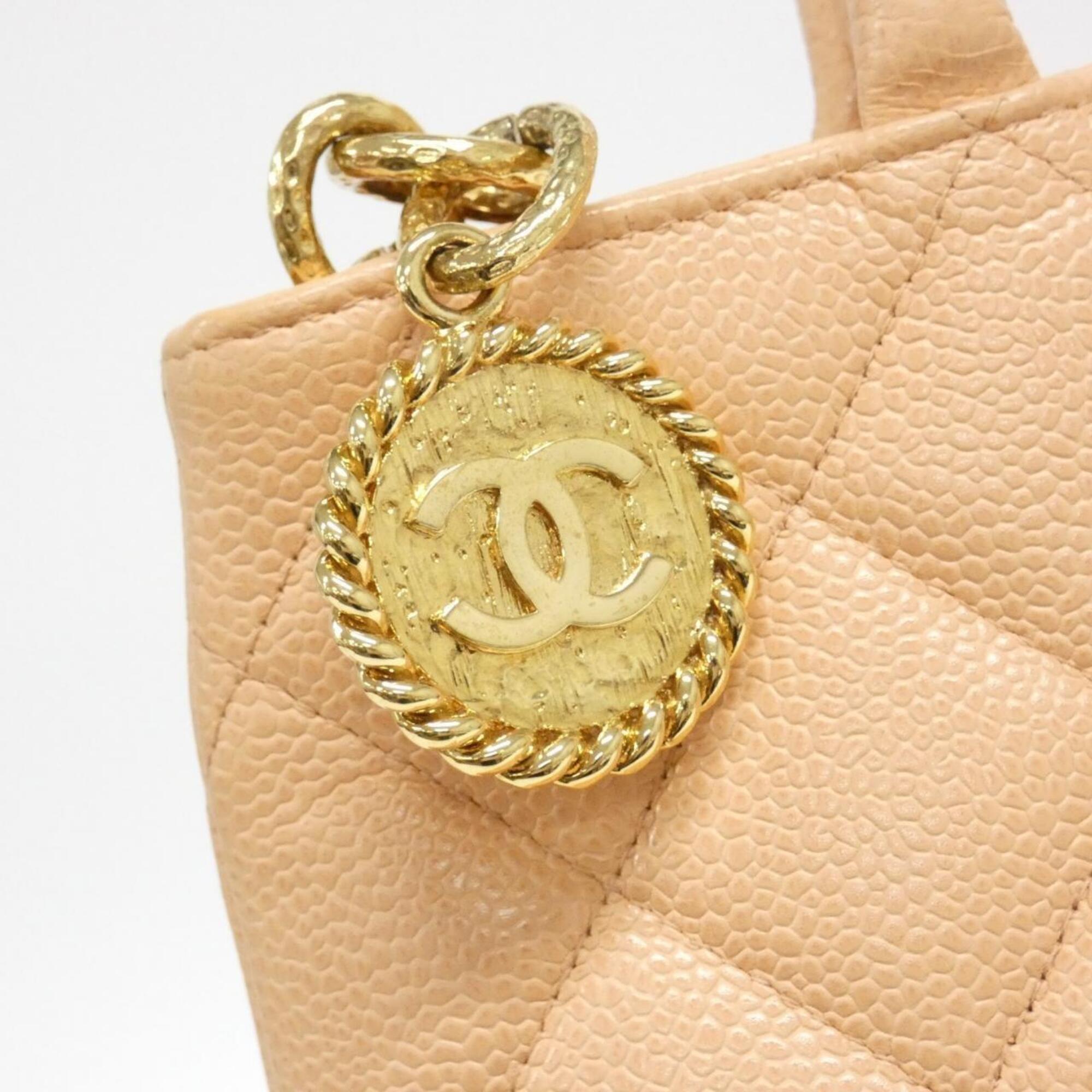 Chanel Orange Salmon Pink Grained Calfskin Handbag (Pre-Owned)
