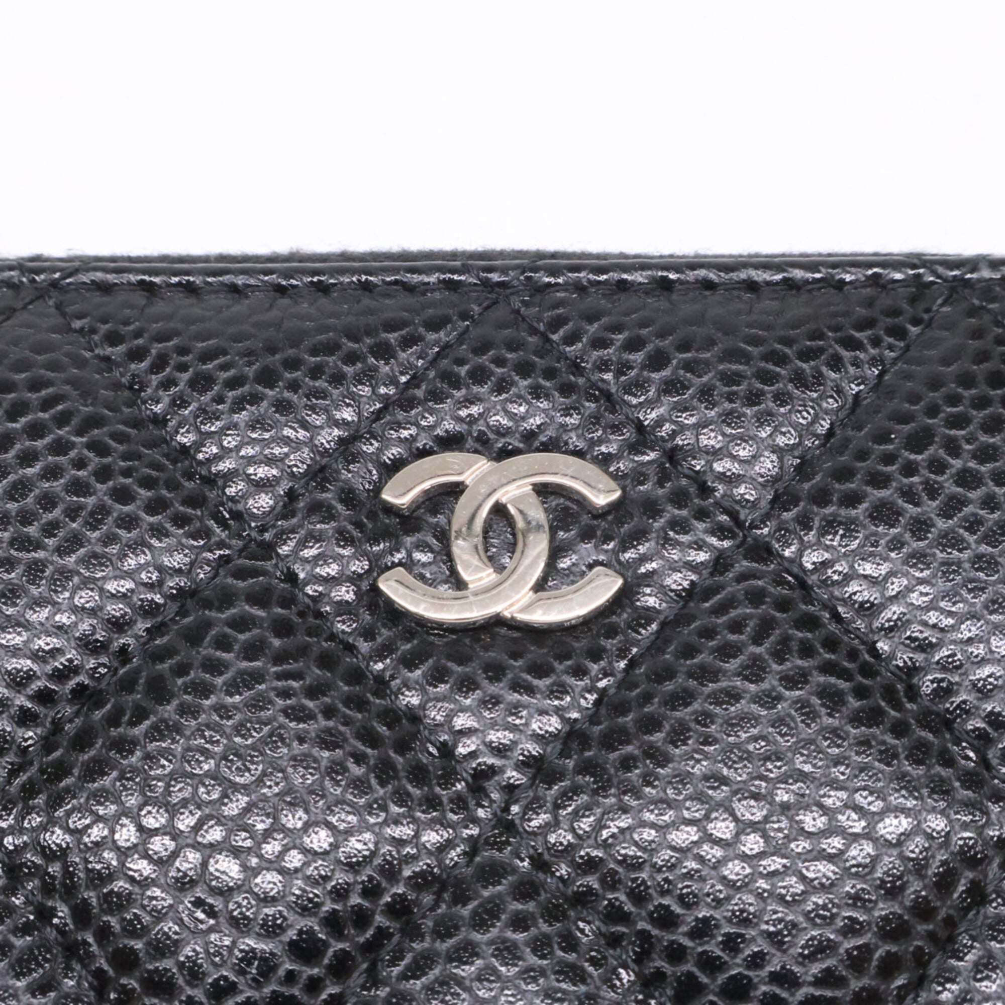 Chanel Black Grained Calfskin Coin Purse/Coin Case (Pre-Owned)