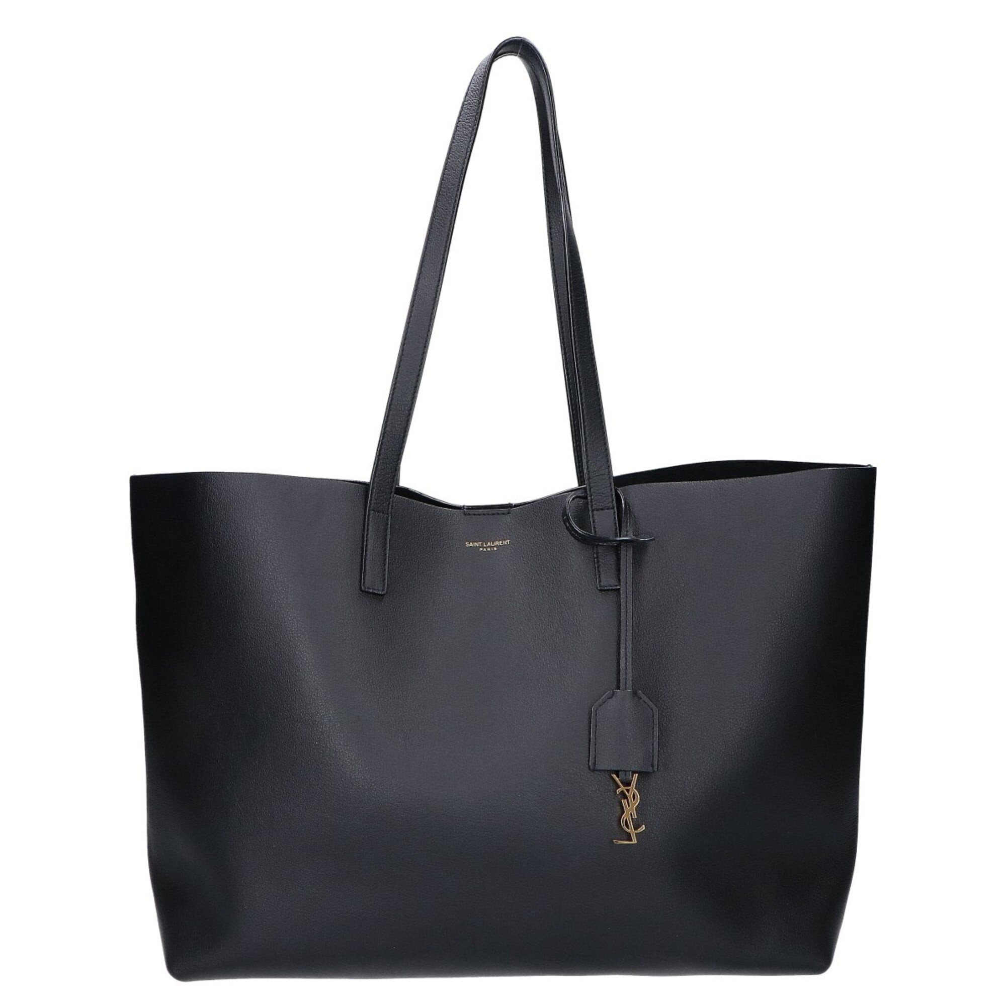 Saint Laurent Black Leather Shopping Bag Tote Bag (Pre-Owned)