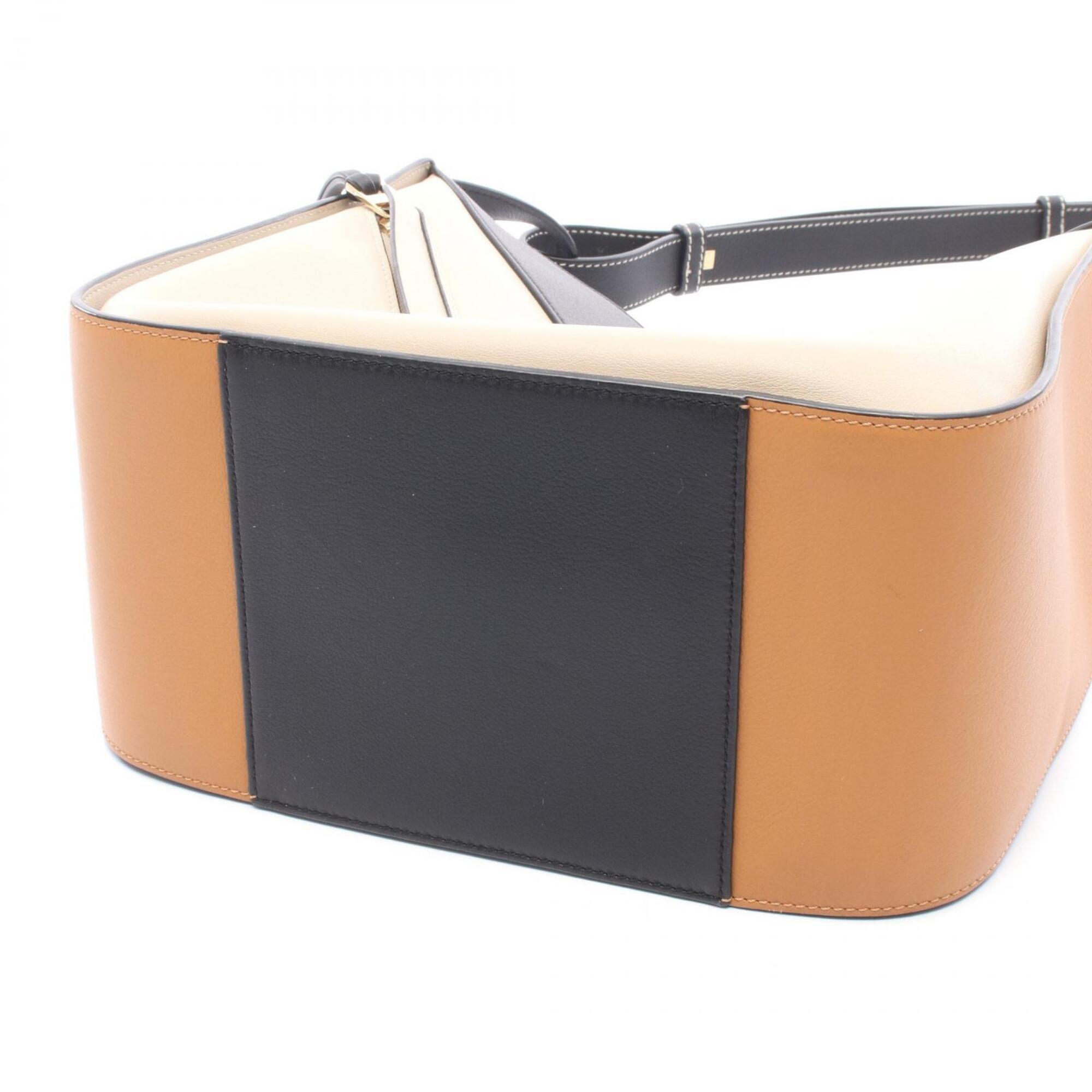 Loewe Beige Black Brown Leather Handbag (Pre-Owned)