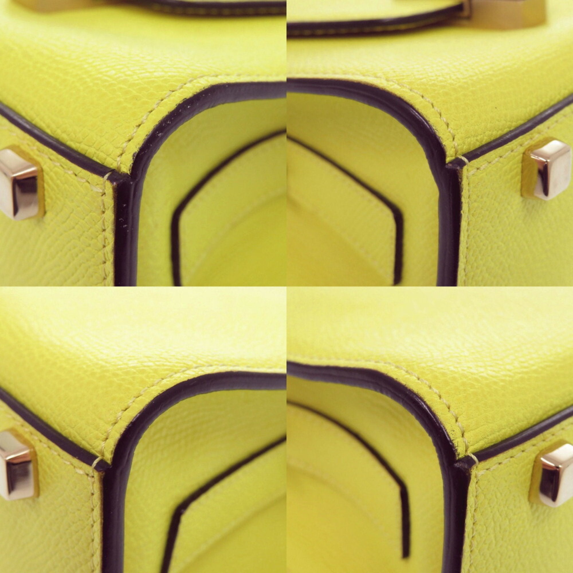 Valextra Yellow Leather Handbag (Pre-Owned)