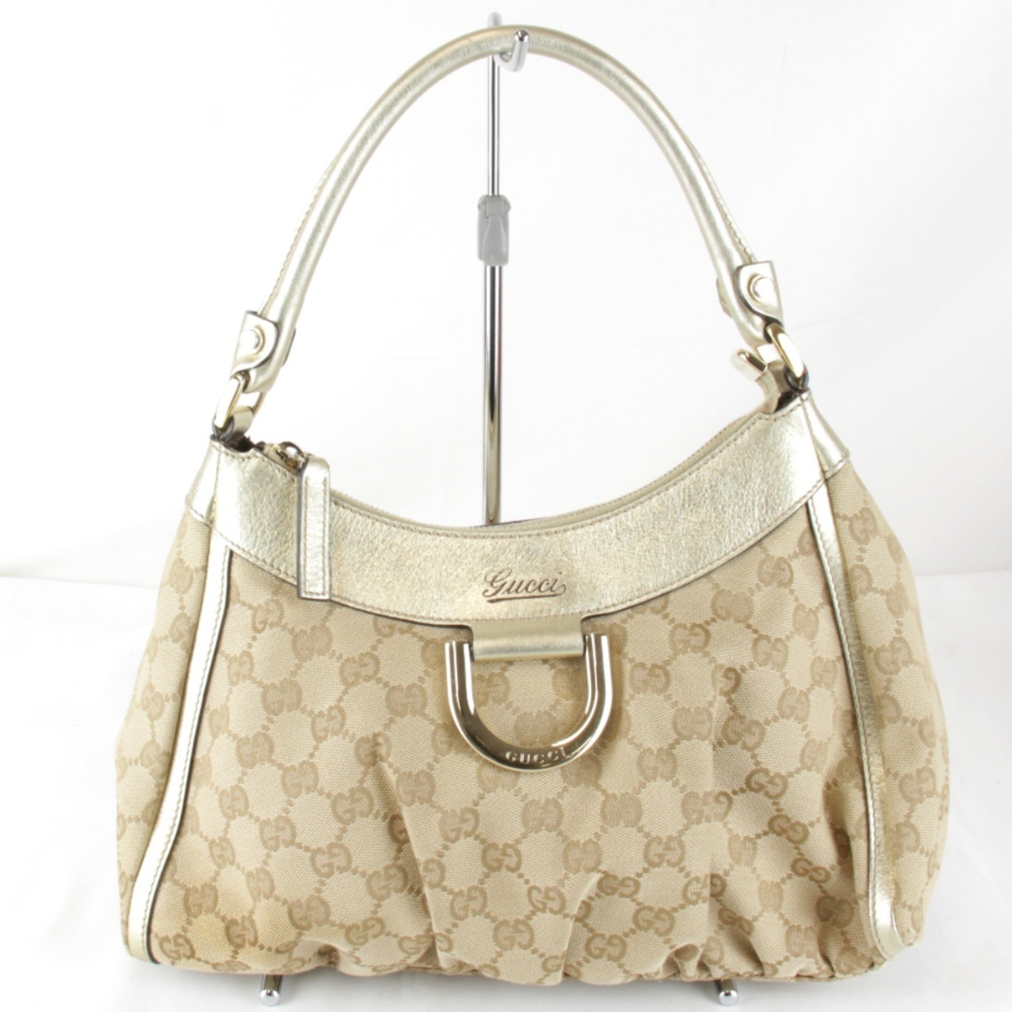 Gucci Gold Gg Canvas Handbag (Pre-Owned)