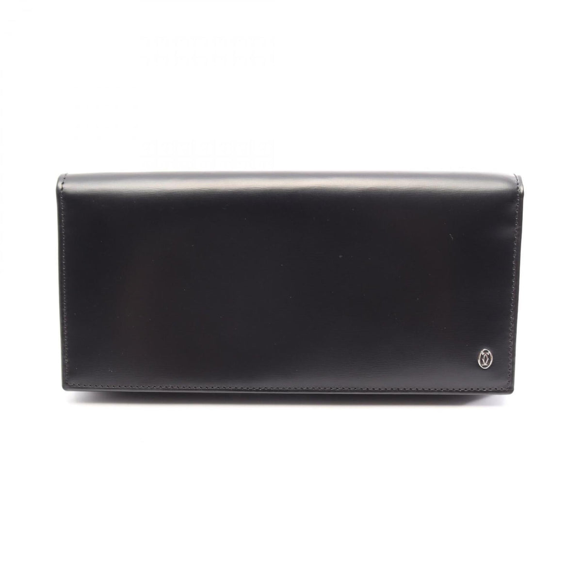 Cartier Black Leather Long Wallet (Bi-Fold) (Pre-Owned)