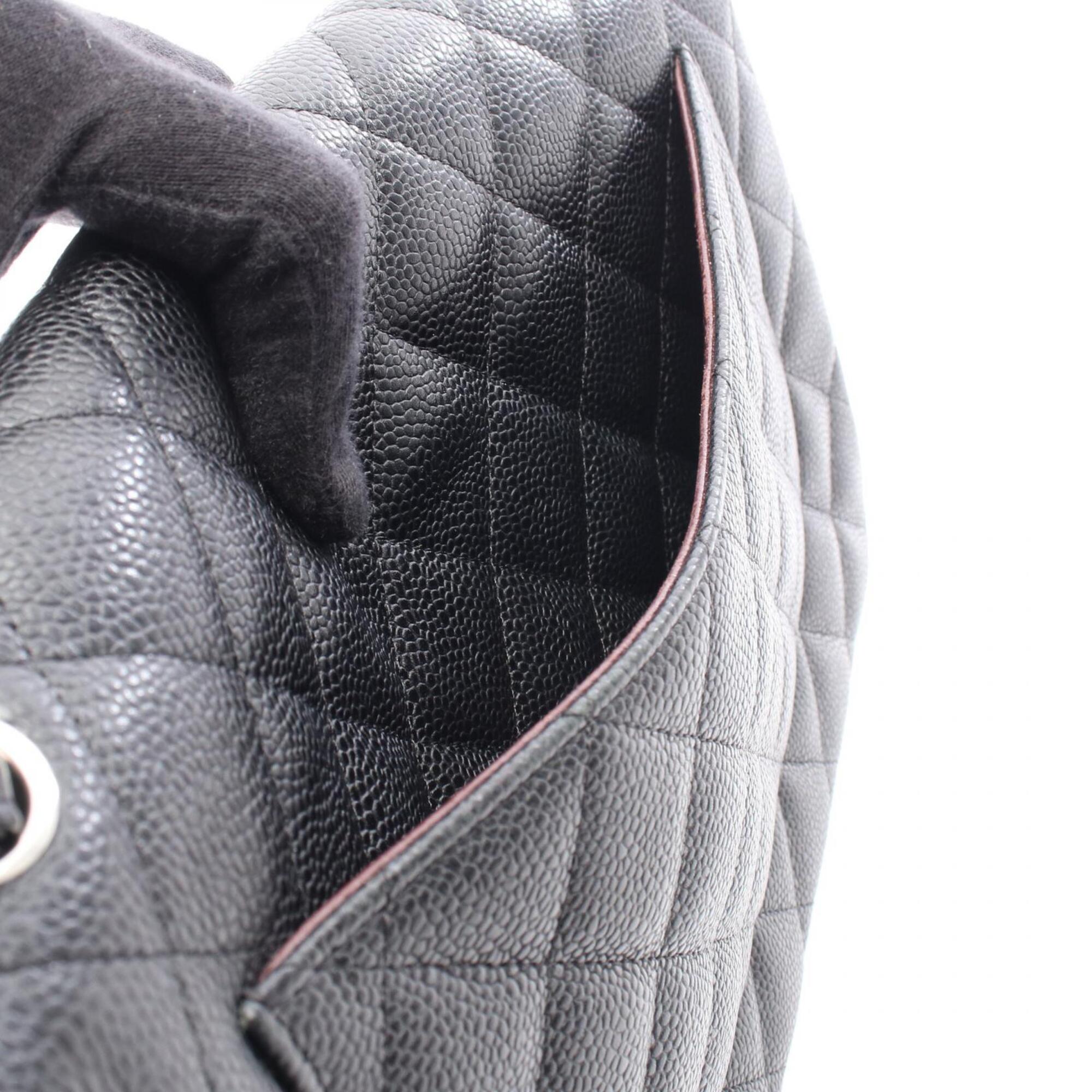 Chanel Black Grained Calfskin Handbag Shoulder Bag (Pre-Owned)