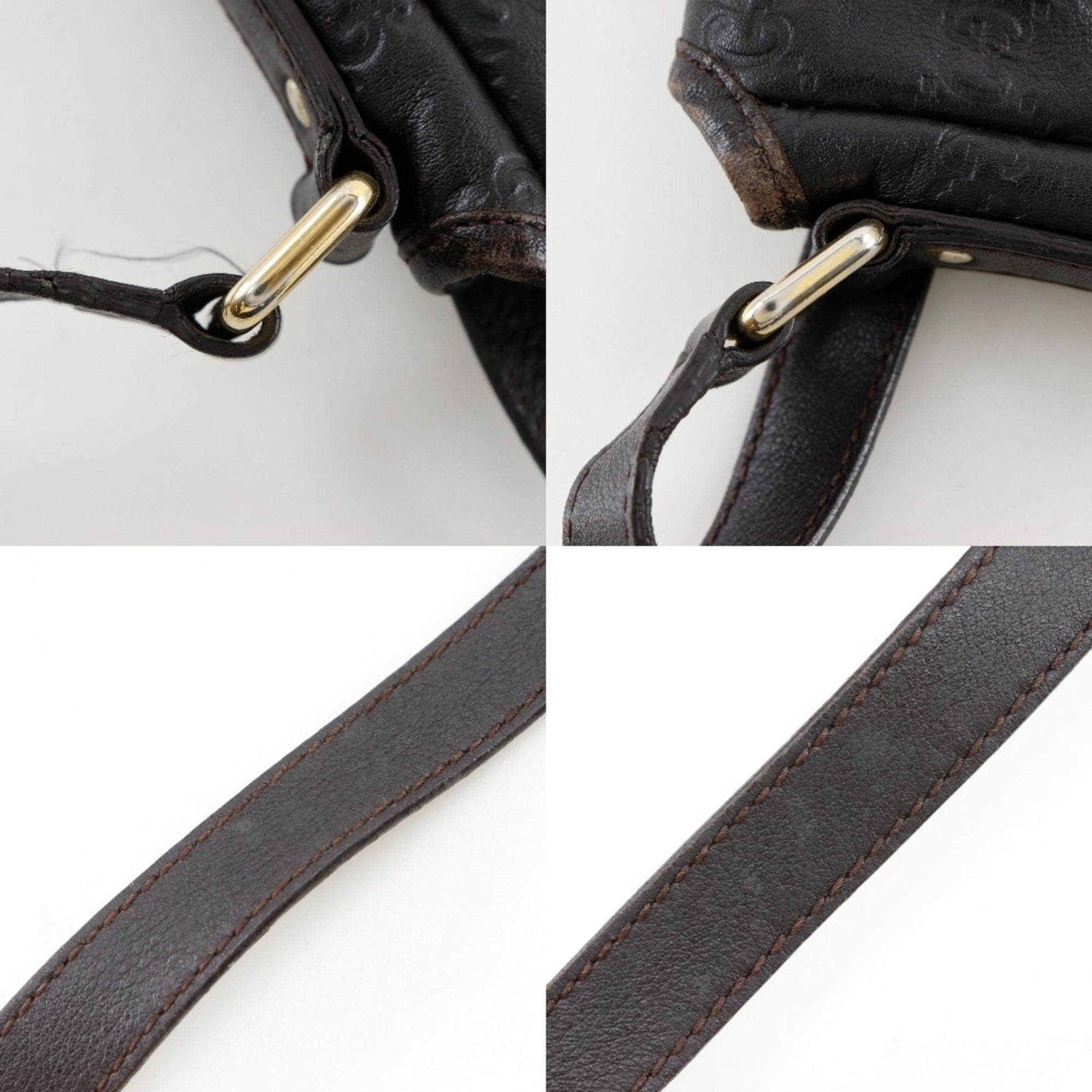 Gucci Brown Leather Shoulder Bag (Pre-Owned)
